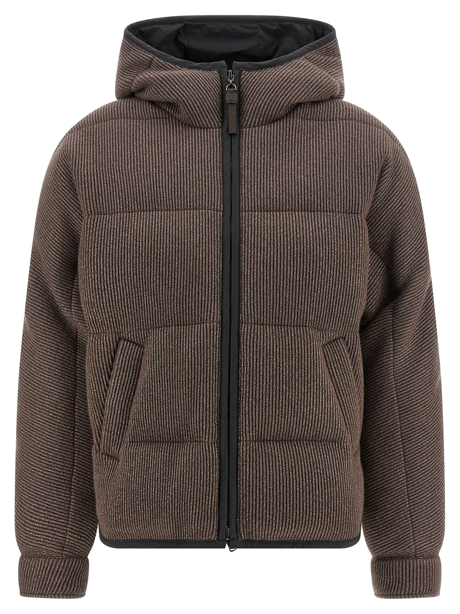 Lame wool down jacket