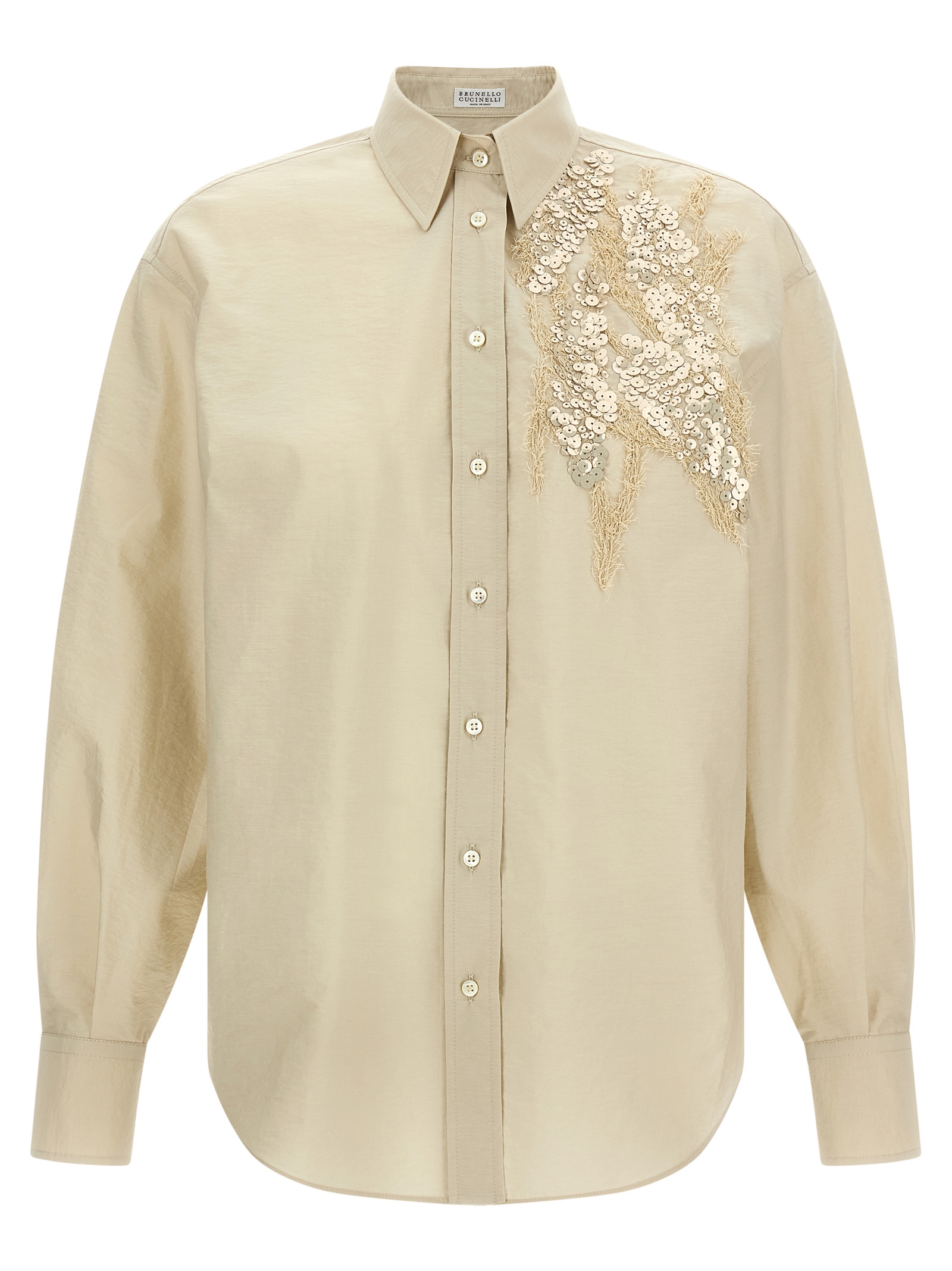 Sequin embroidery shirt