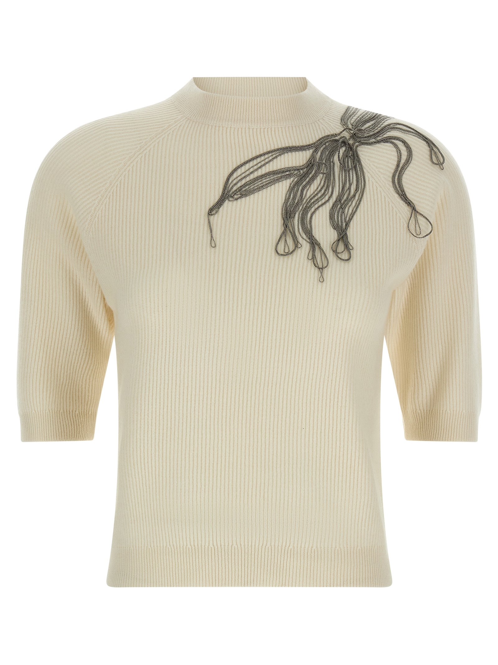'Shiny Flower Embroidery' sweater