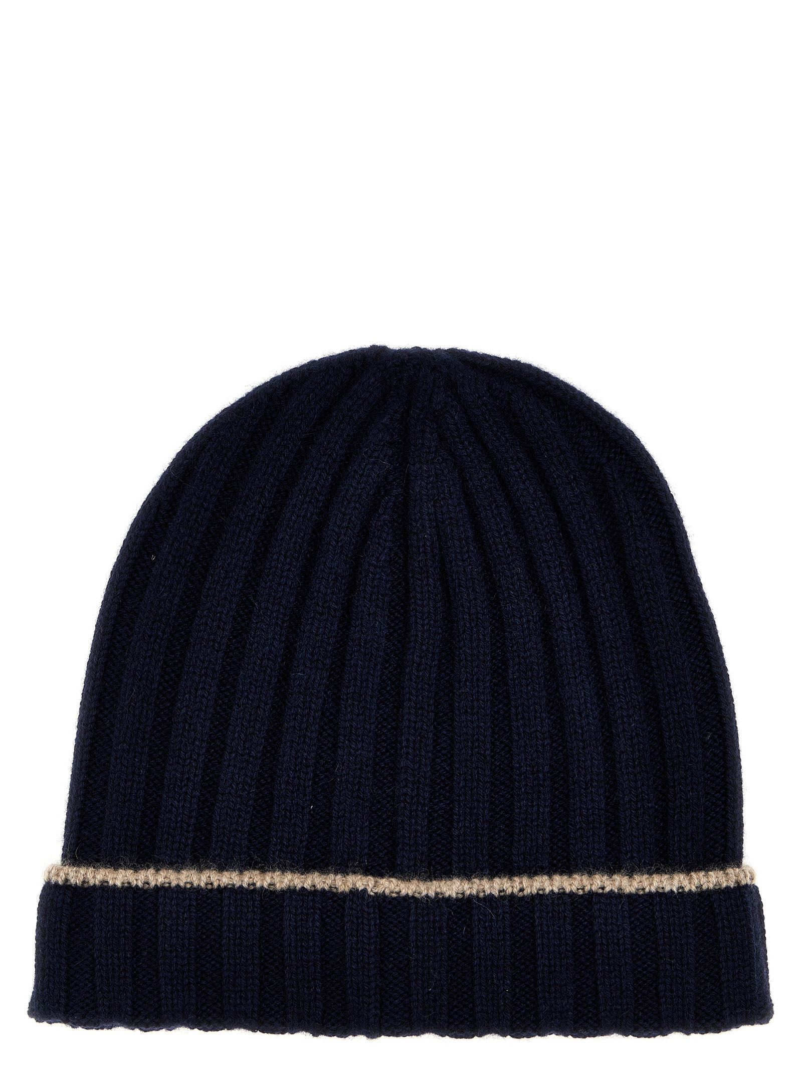 Contrast line beanie