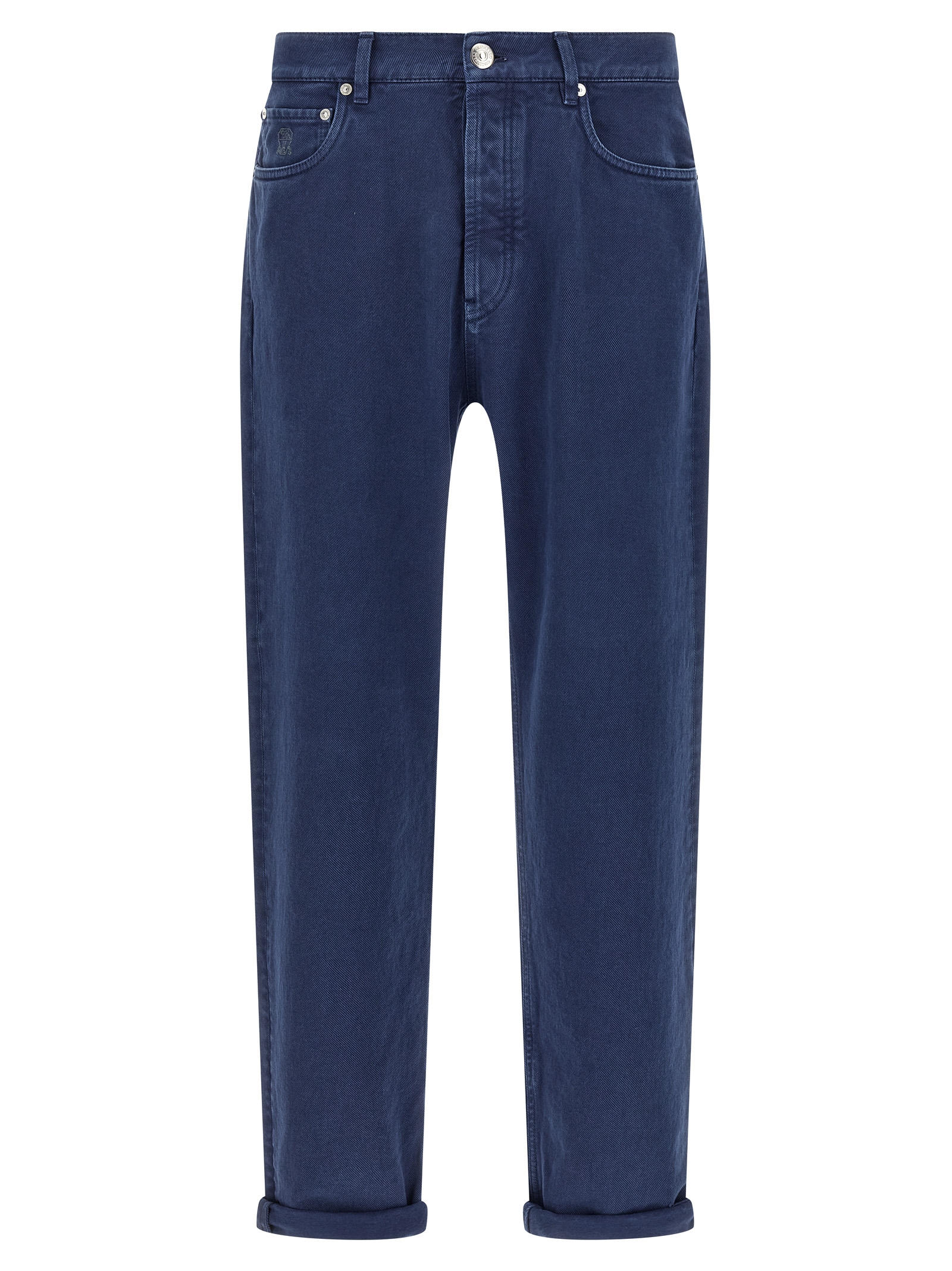 Garment-dyed denim jeans