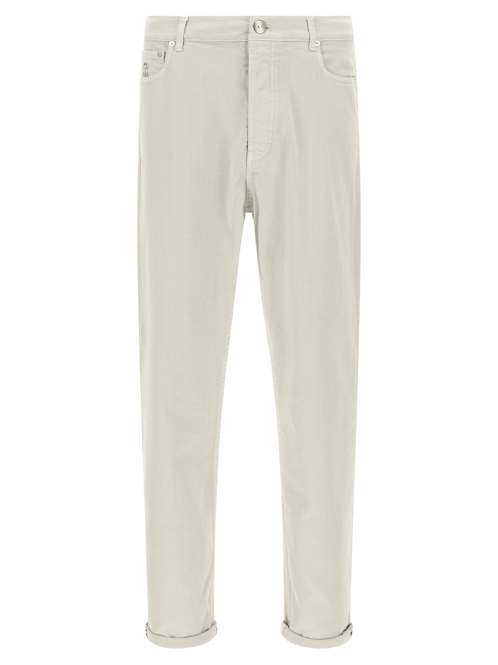 Garment-dyed denim jeans