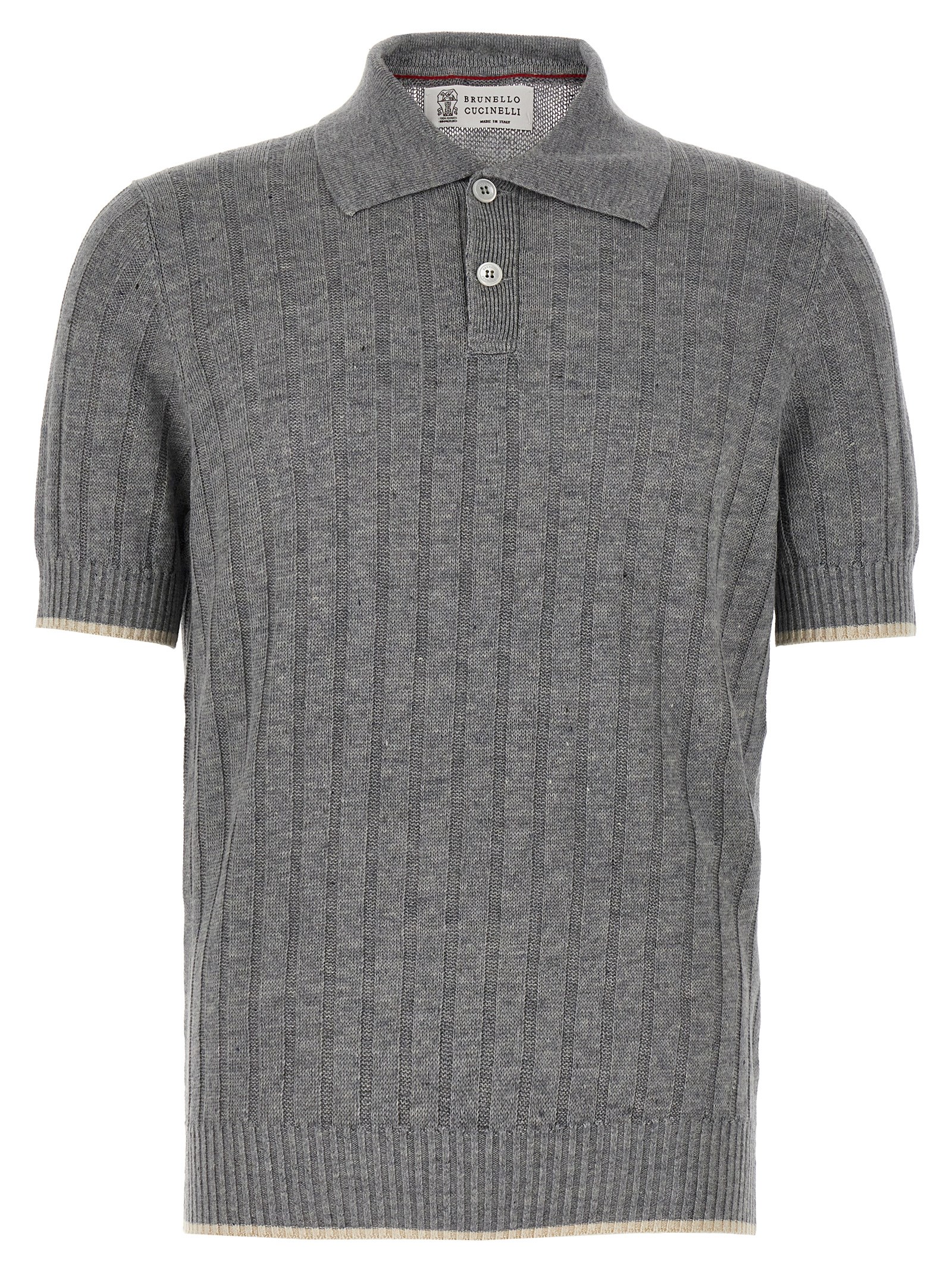 Ribbed polo shirt