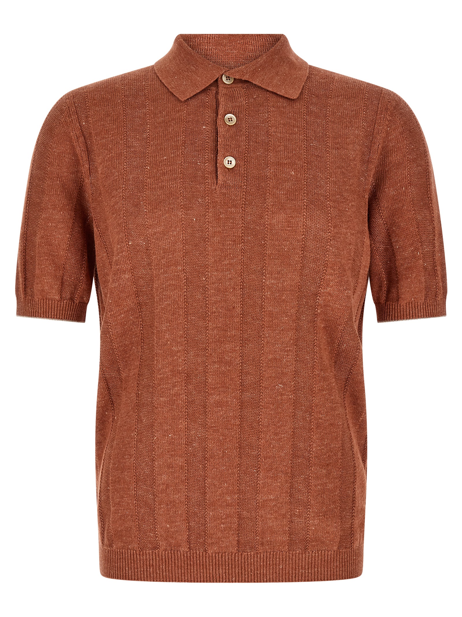 Wide ribbed polo shirt