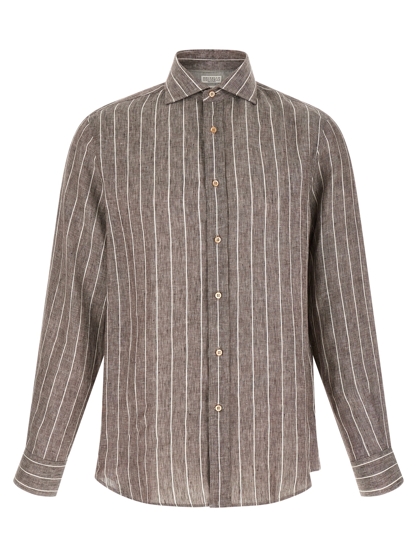 Pinstriped canvas shirt