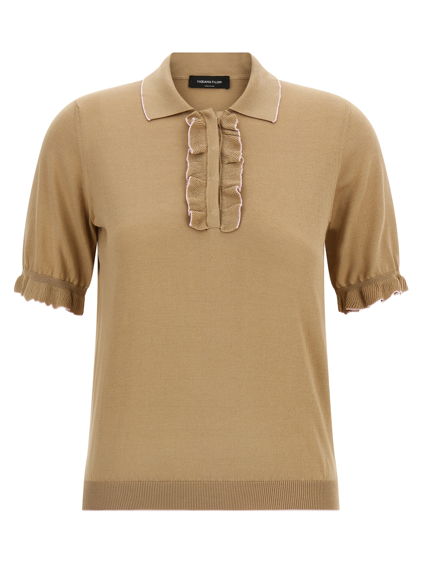 Cotton silk polo shirt