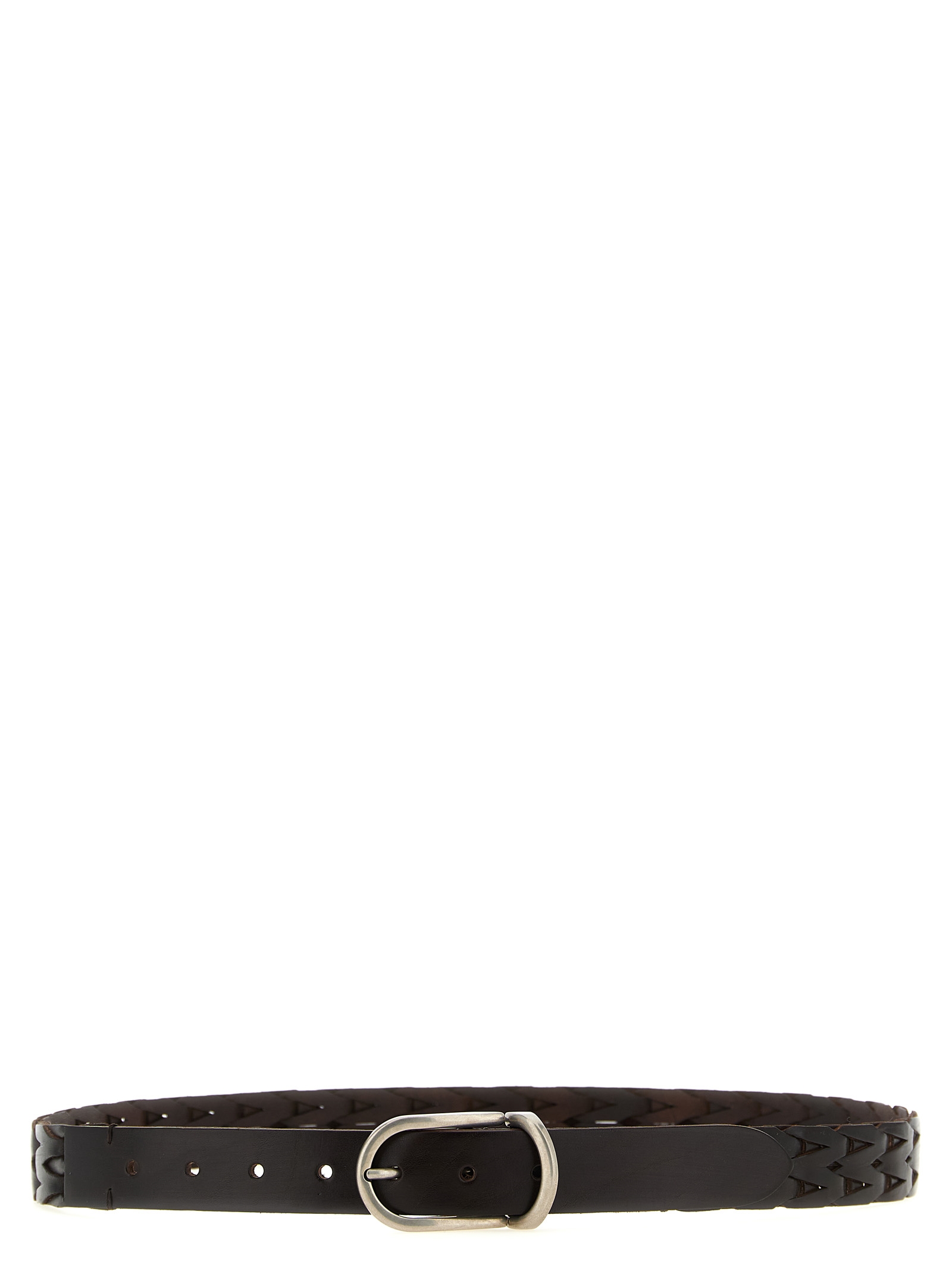 Braided leather belt