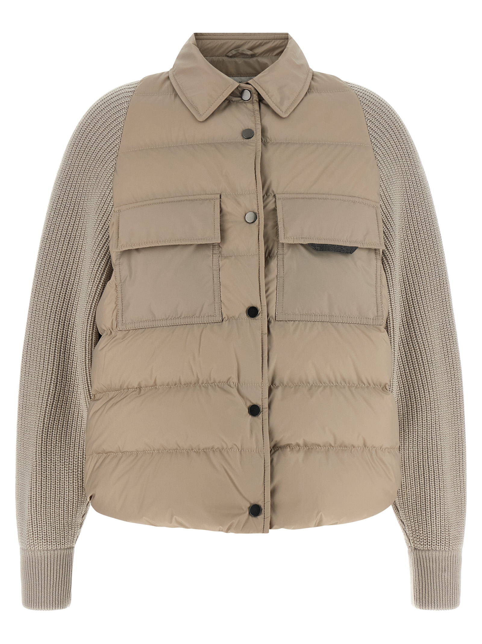 'Shiny Flap Detail' down jacket