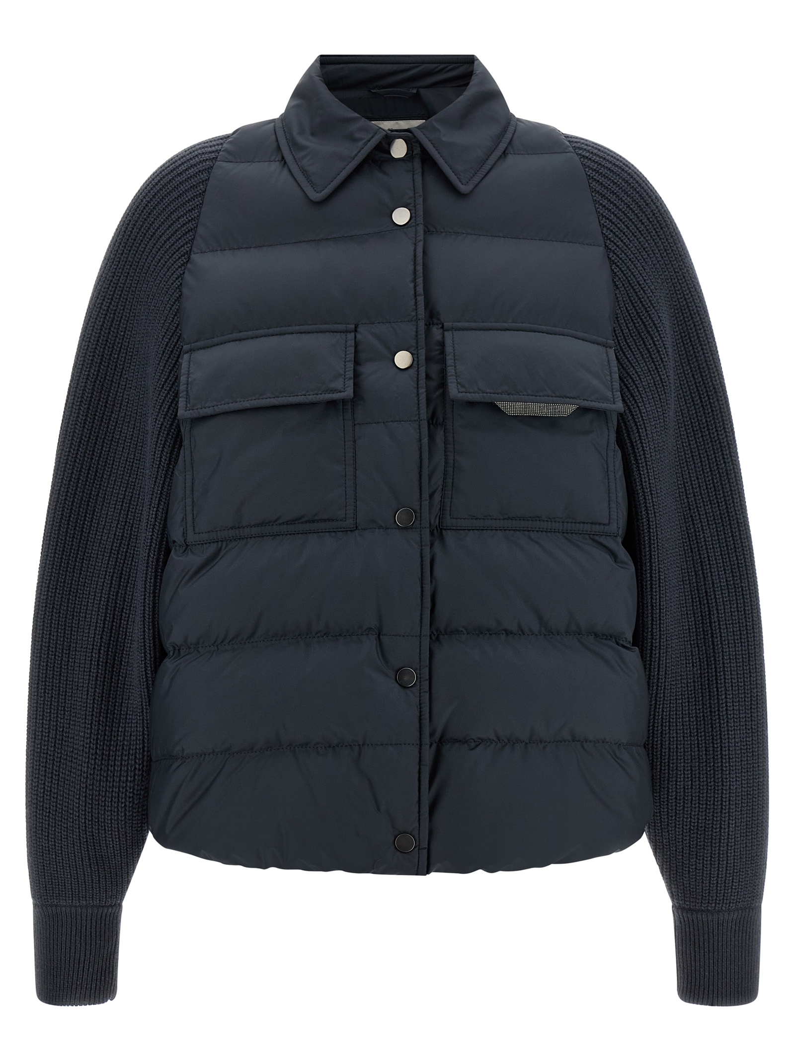'Shiny Flap Detail' down jacket