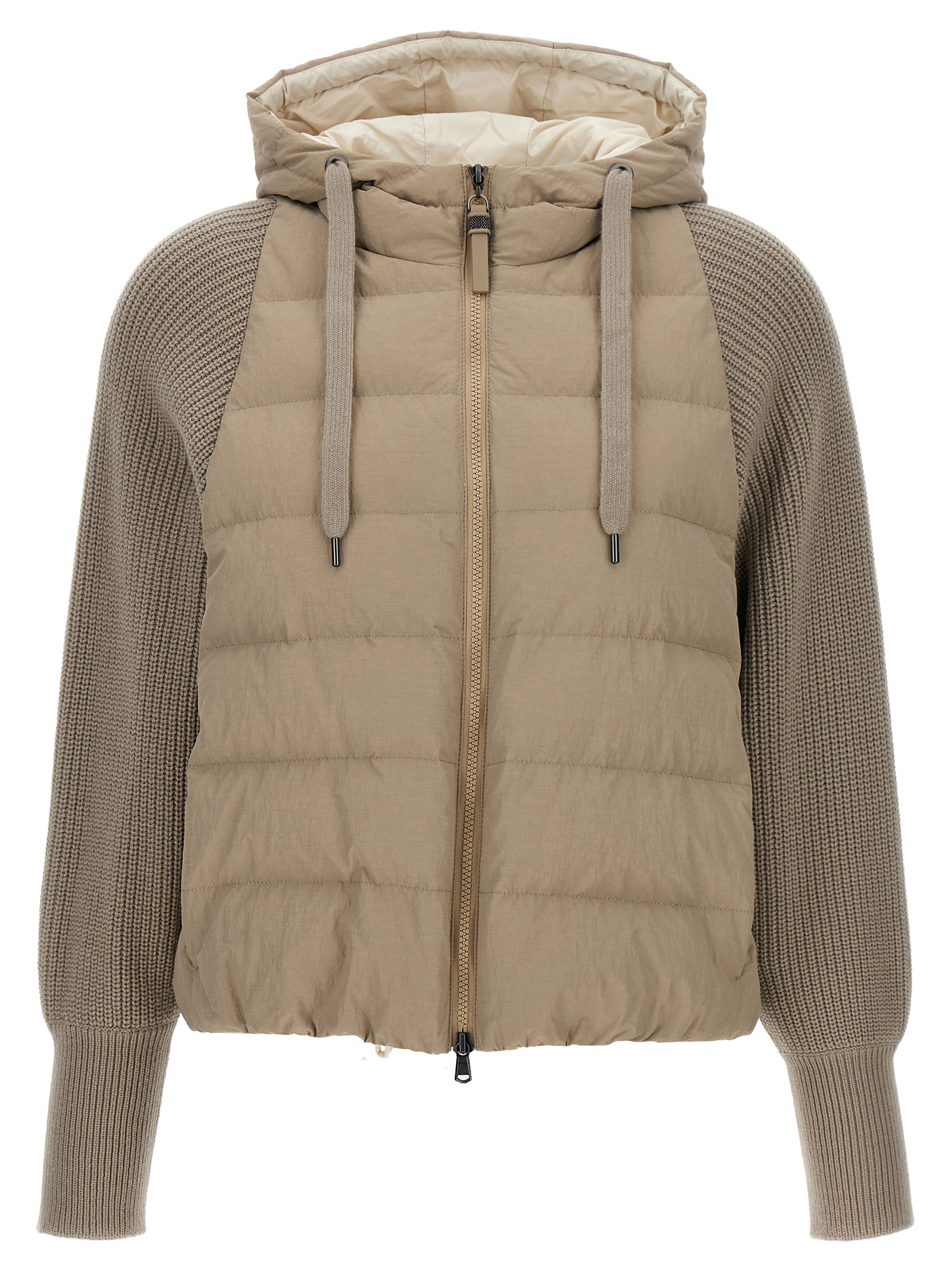 Two-material puffer jacket