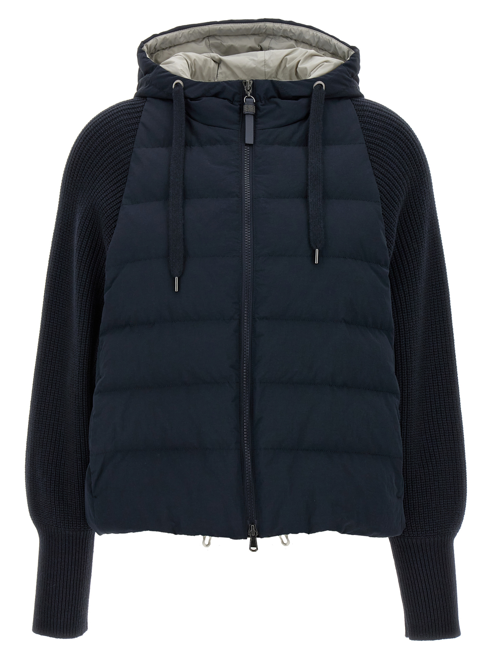Two-material puffer jacket