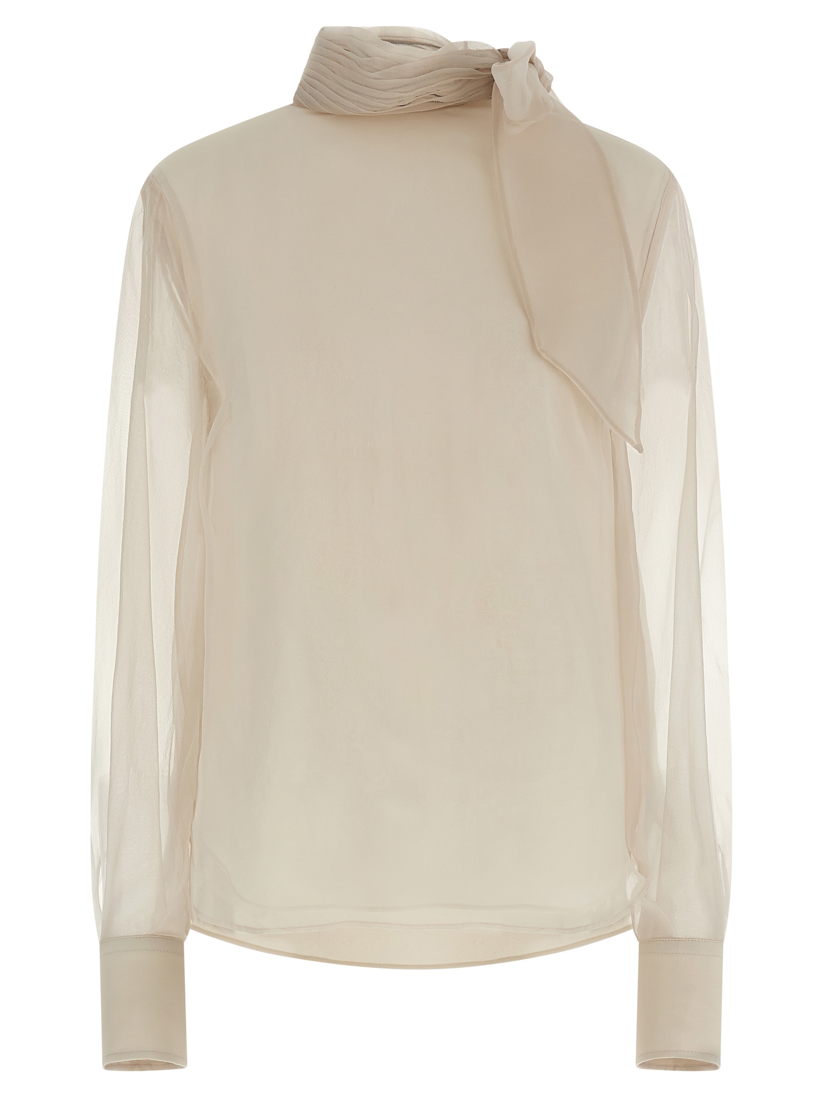 Silk blouse with lavallière