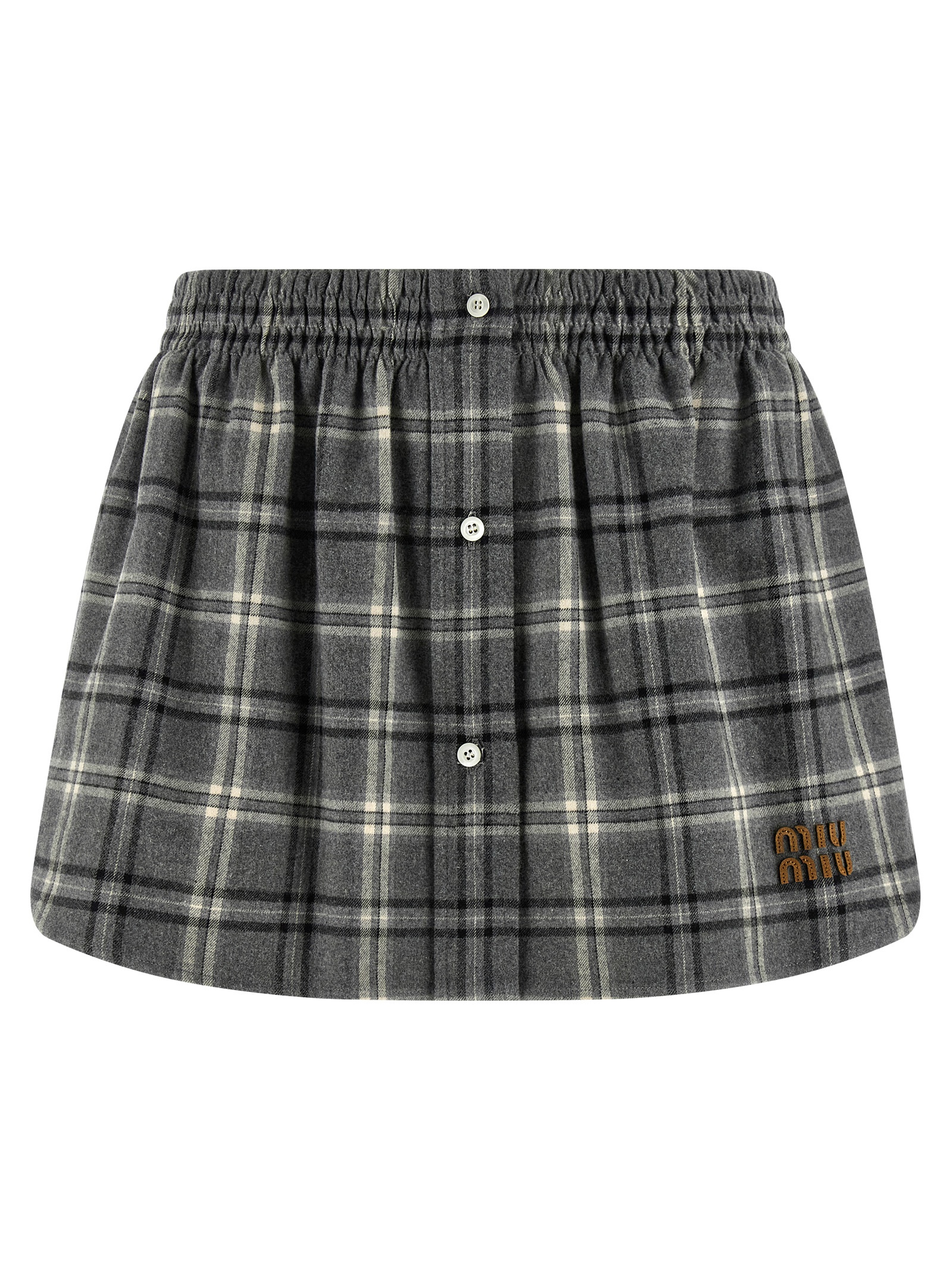 Check flannel skirt