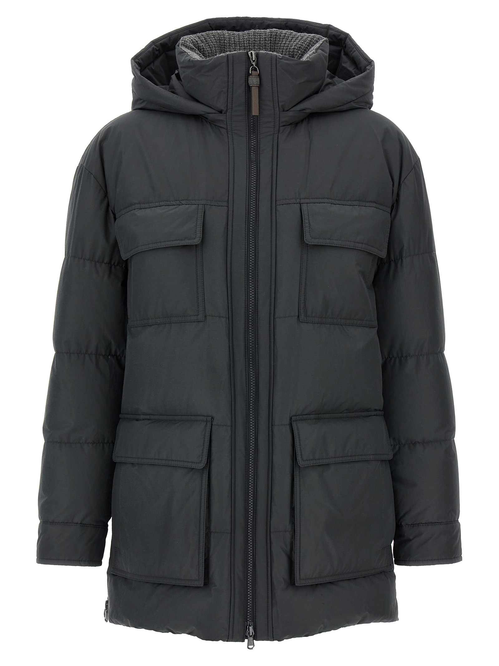 Knitted neck down jacket