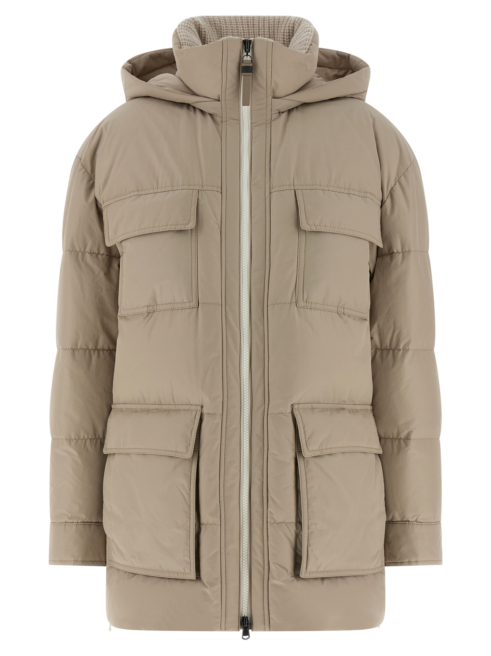 Knitted neck down jacket