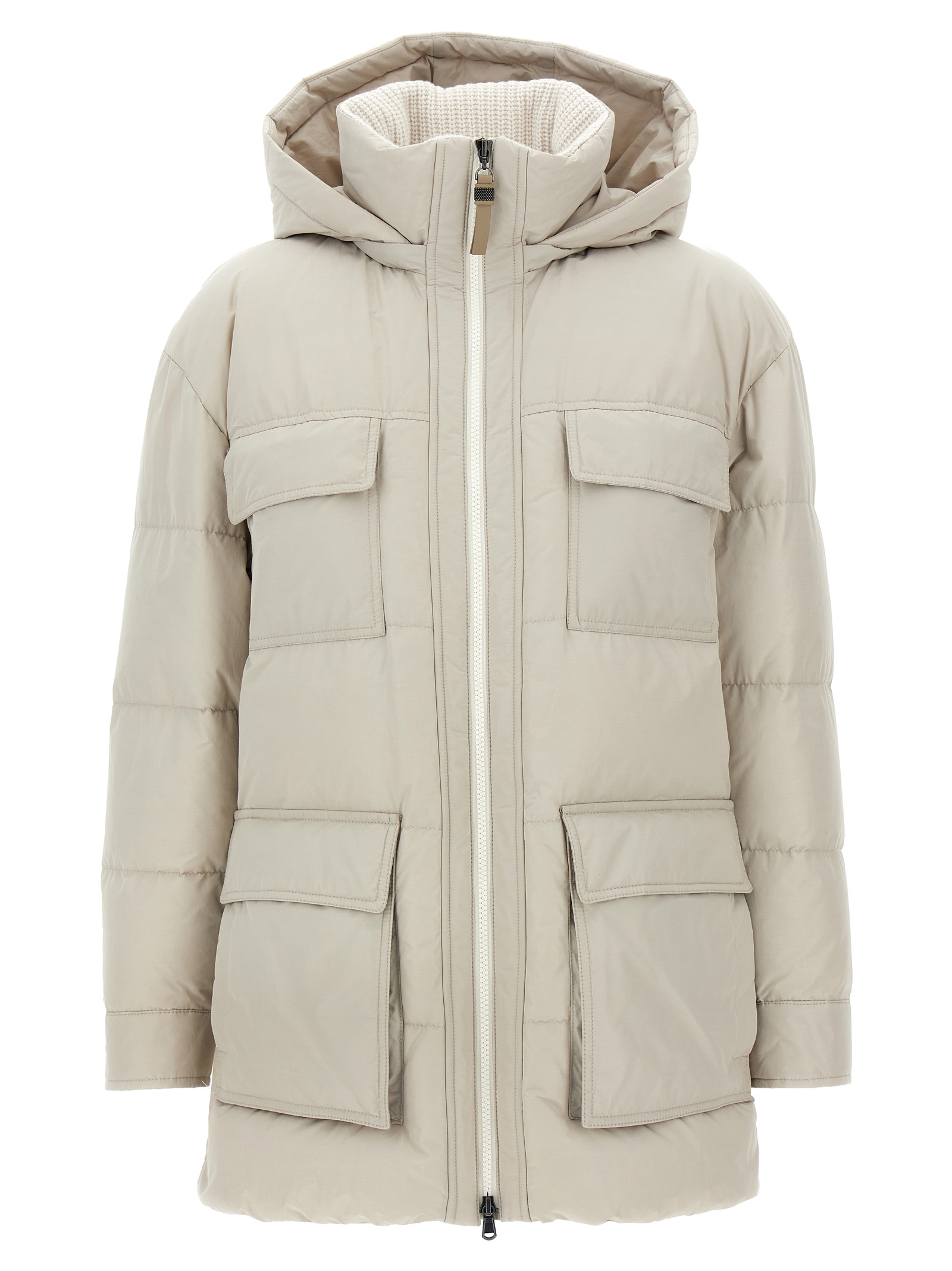 Knitted neck down jacket