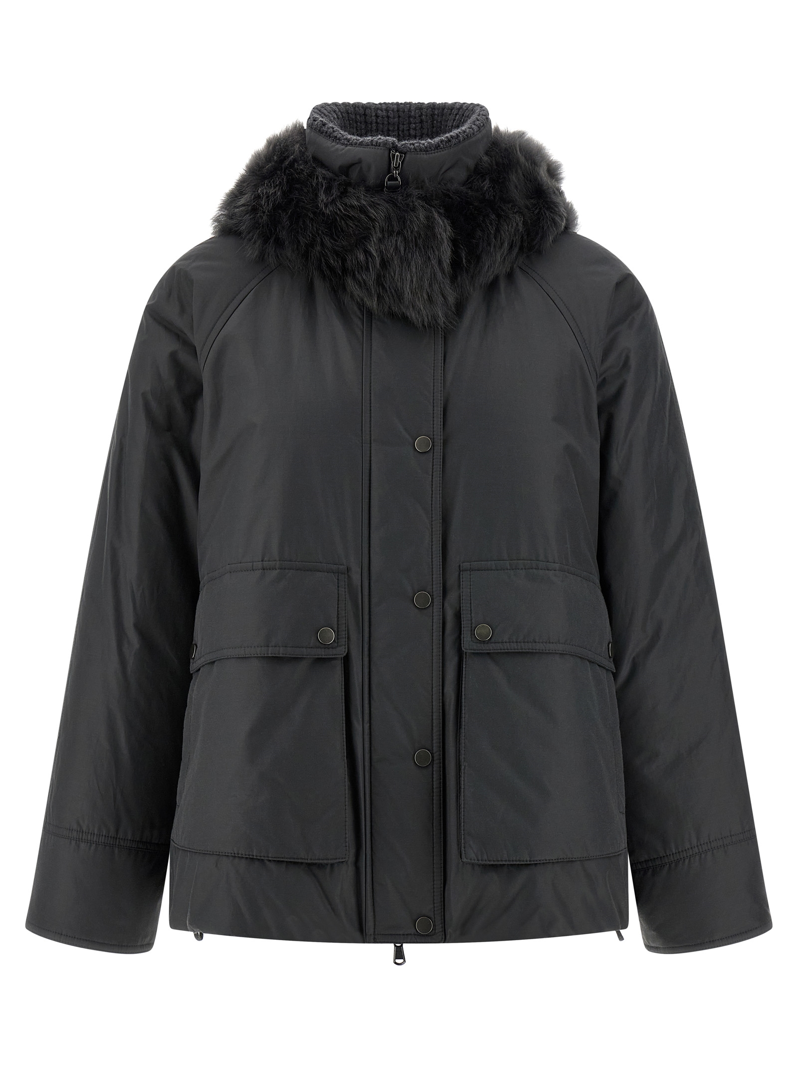 Cashmere neck down jacket