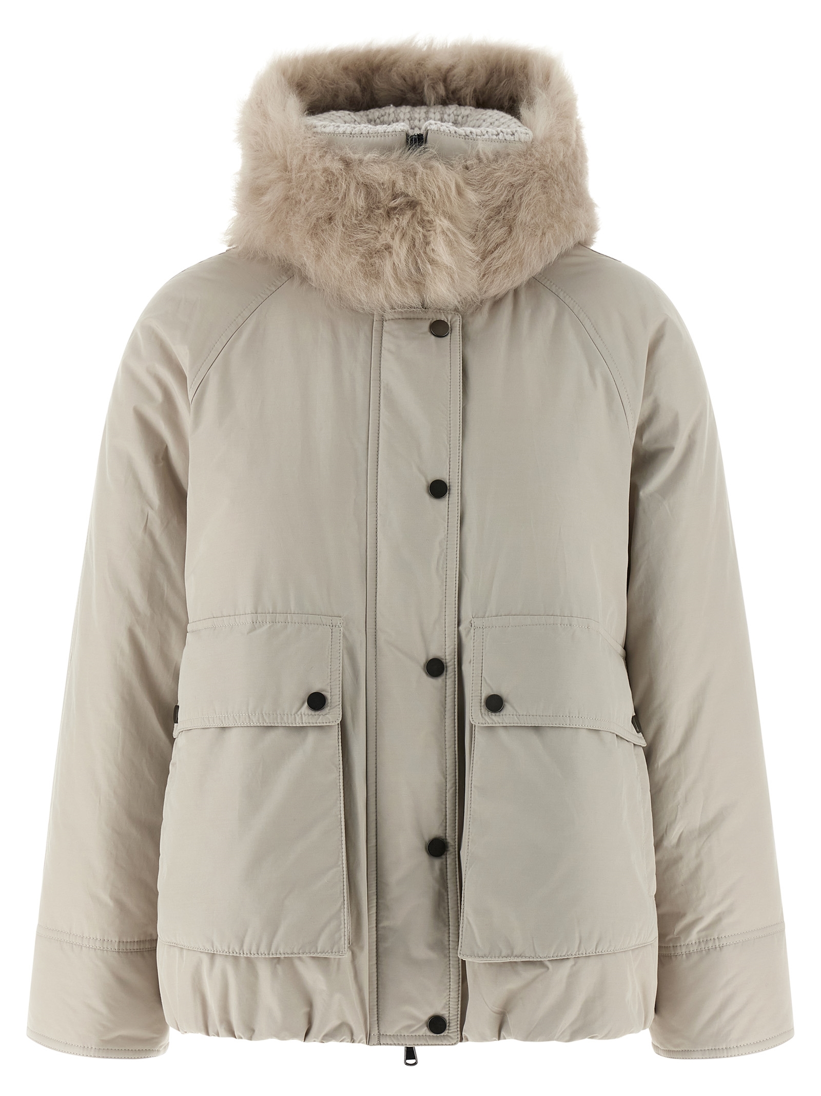 Cashmere neck down jacket