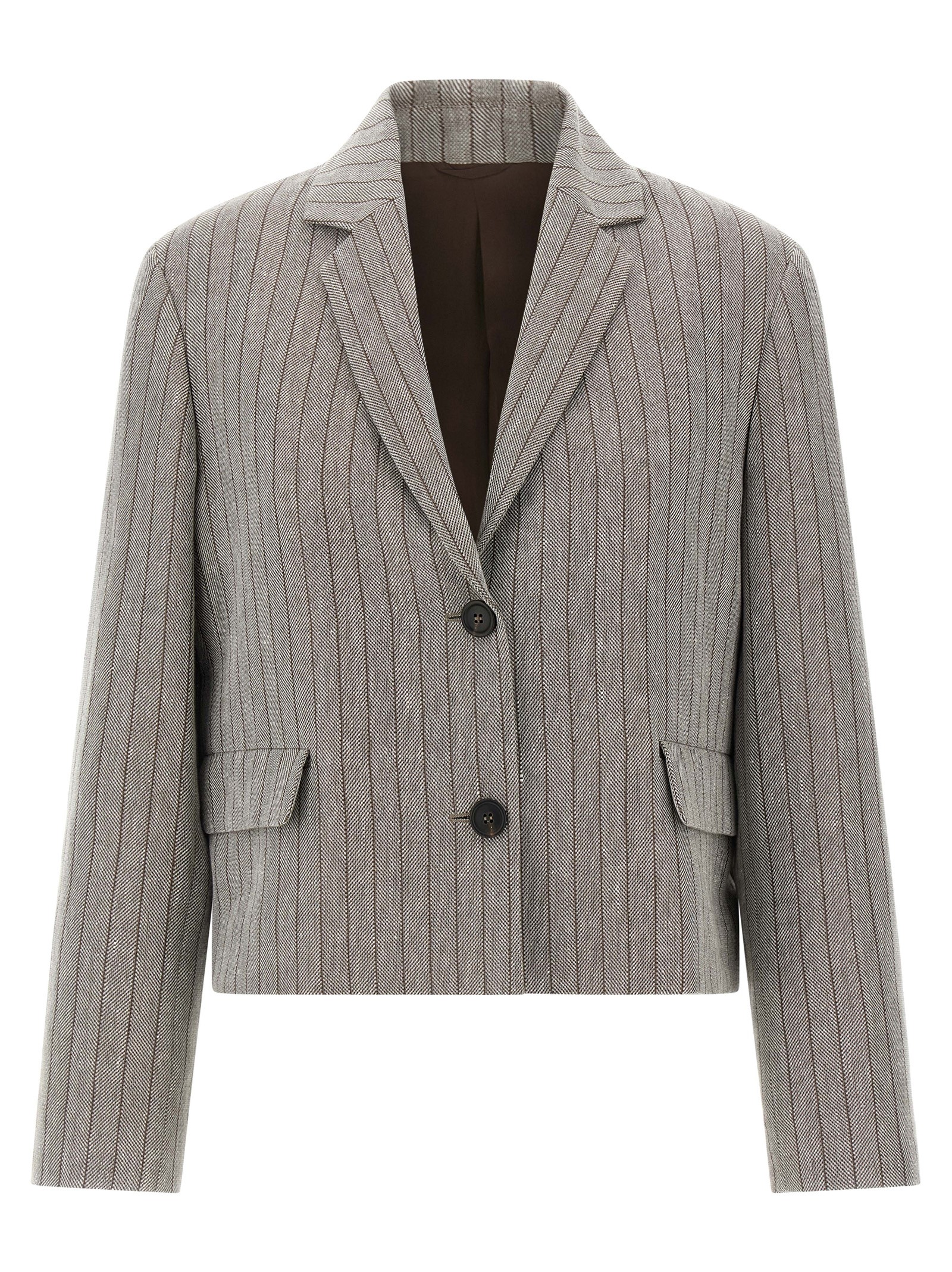 Pinstriped chevron blazer