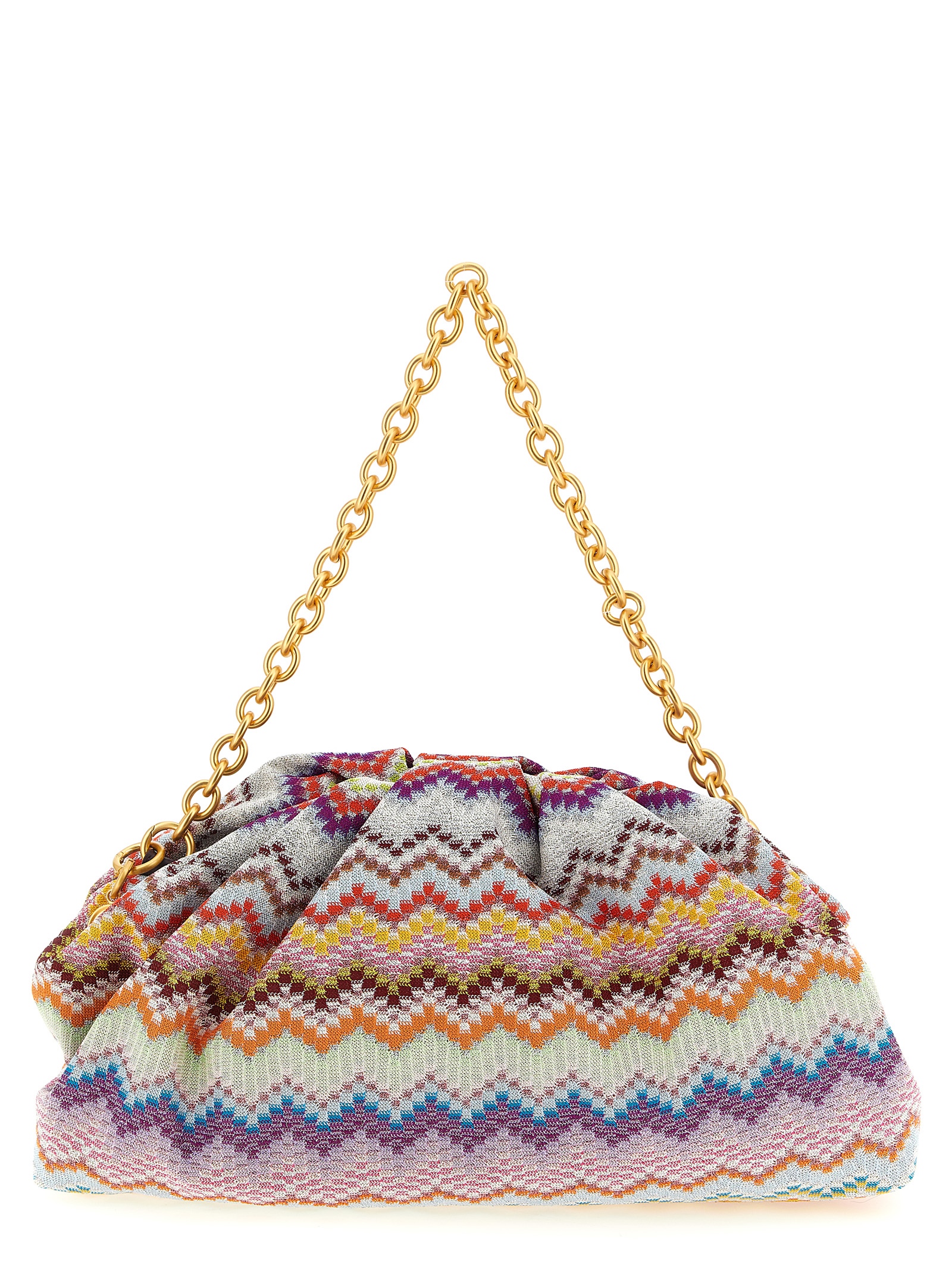 'zig zag lurex' shoulder bag