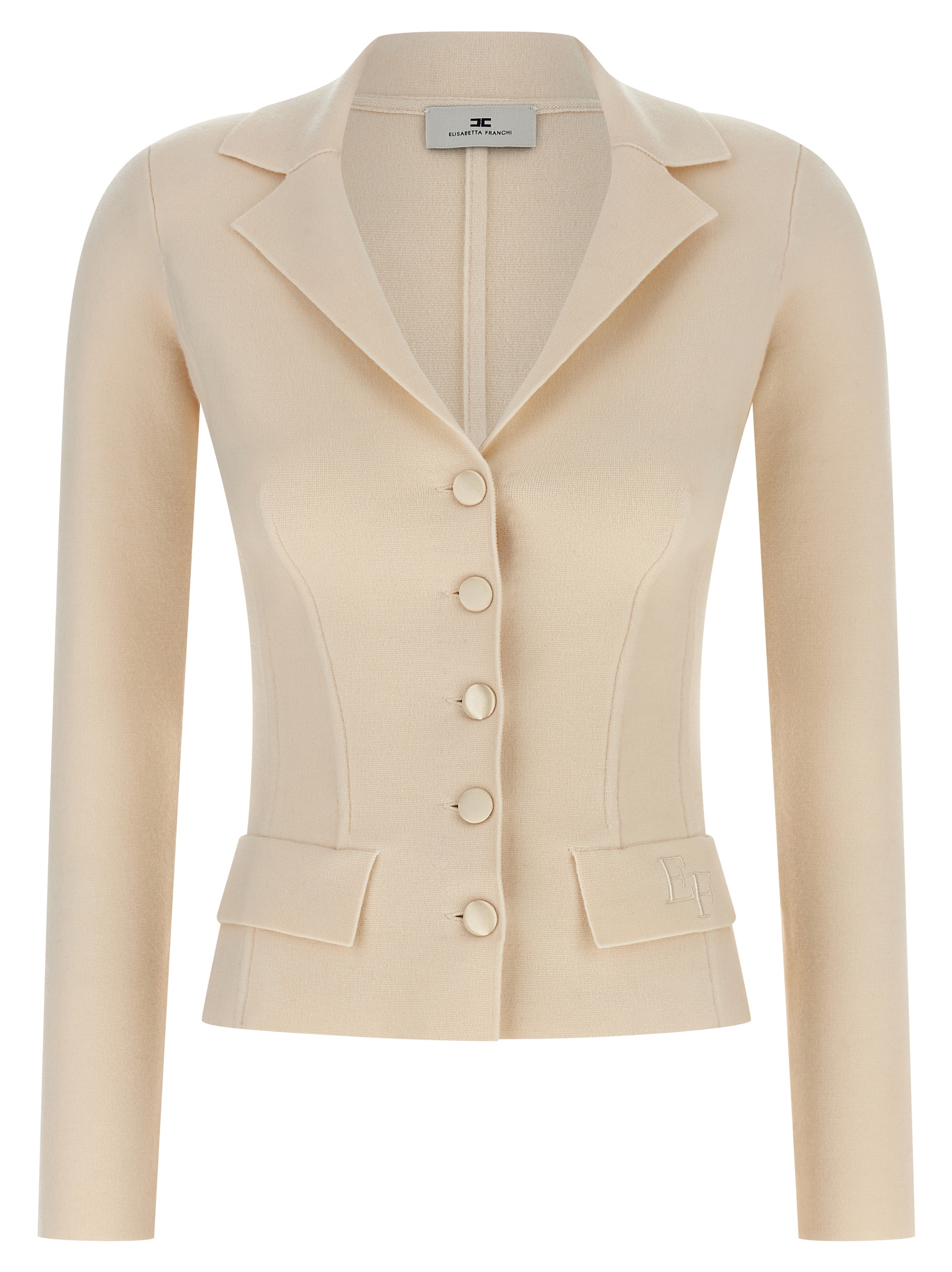 Fabric-stitch wool blazer