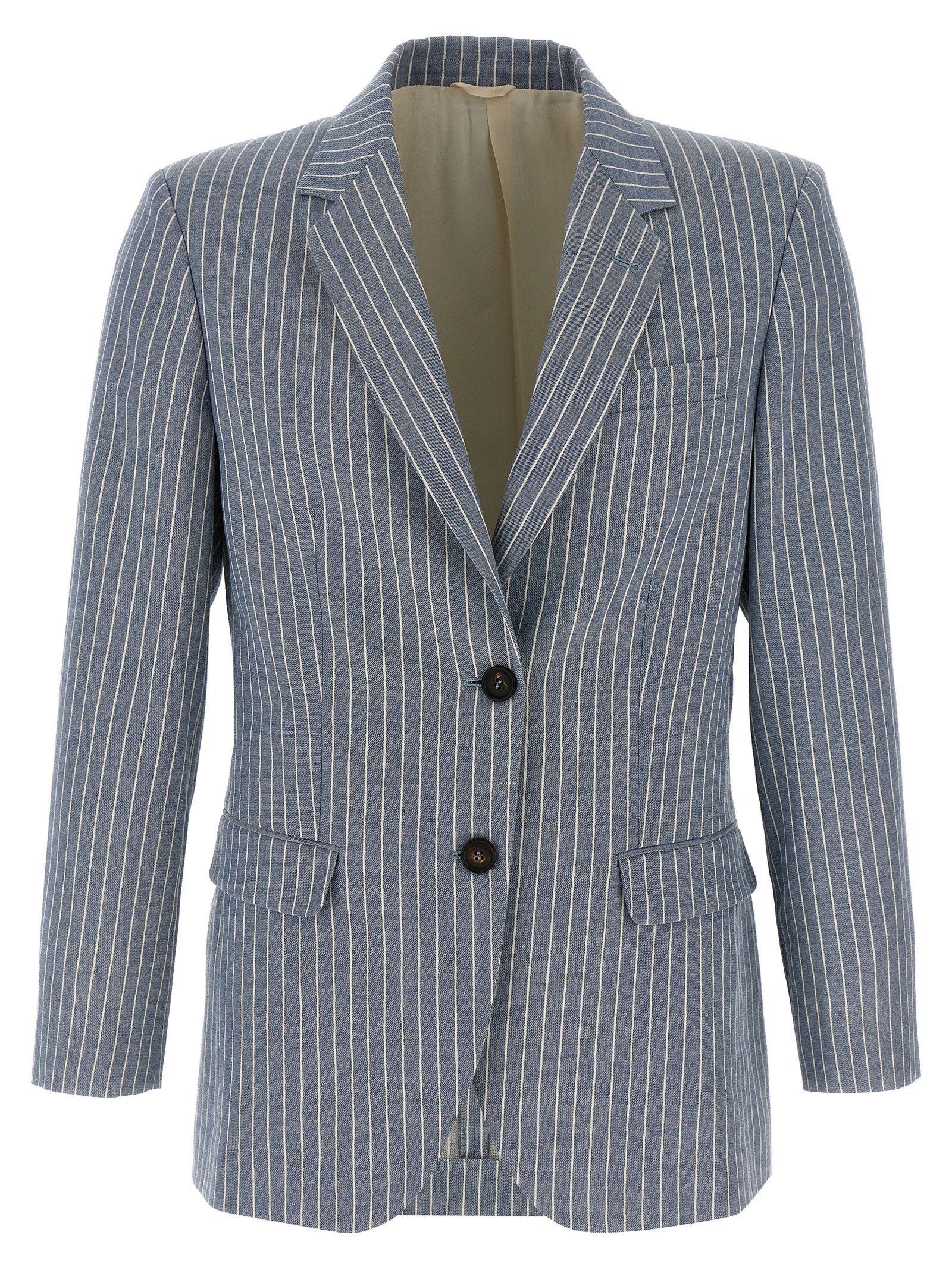 Pinstripe twill blazer