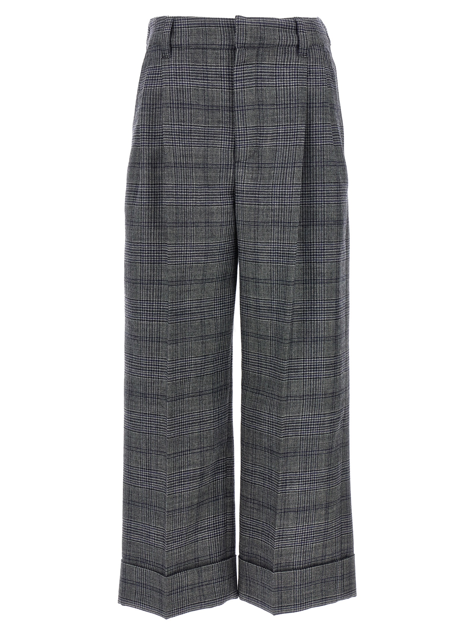 Pied de poule wool pants