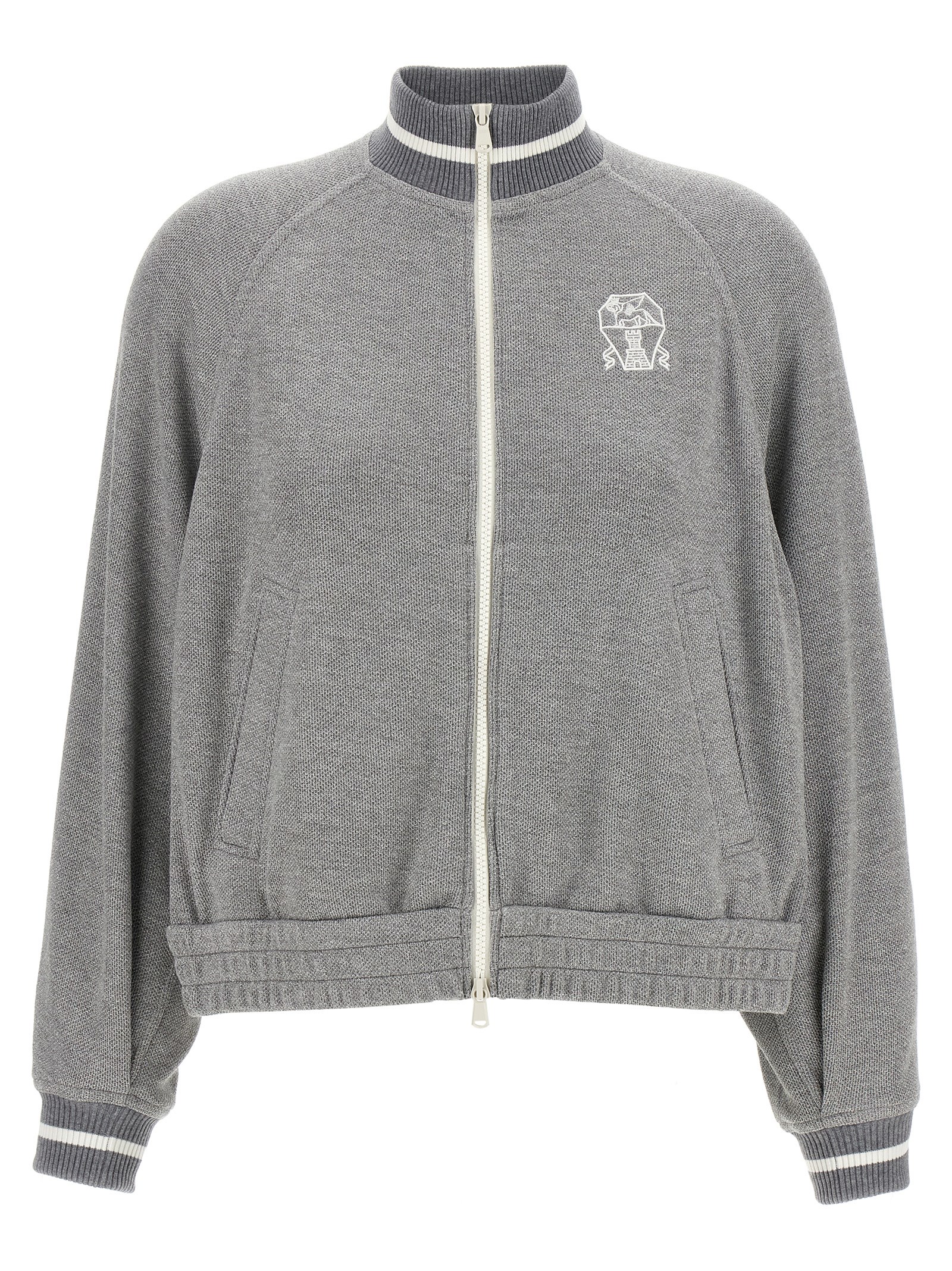 Logo embroidery lamé sweatshirt