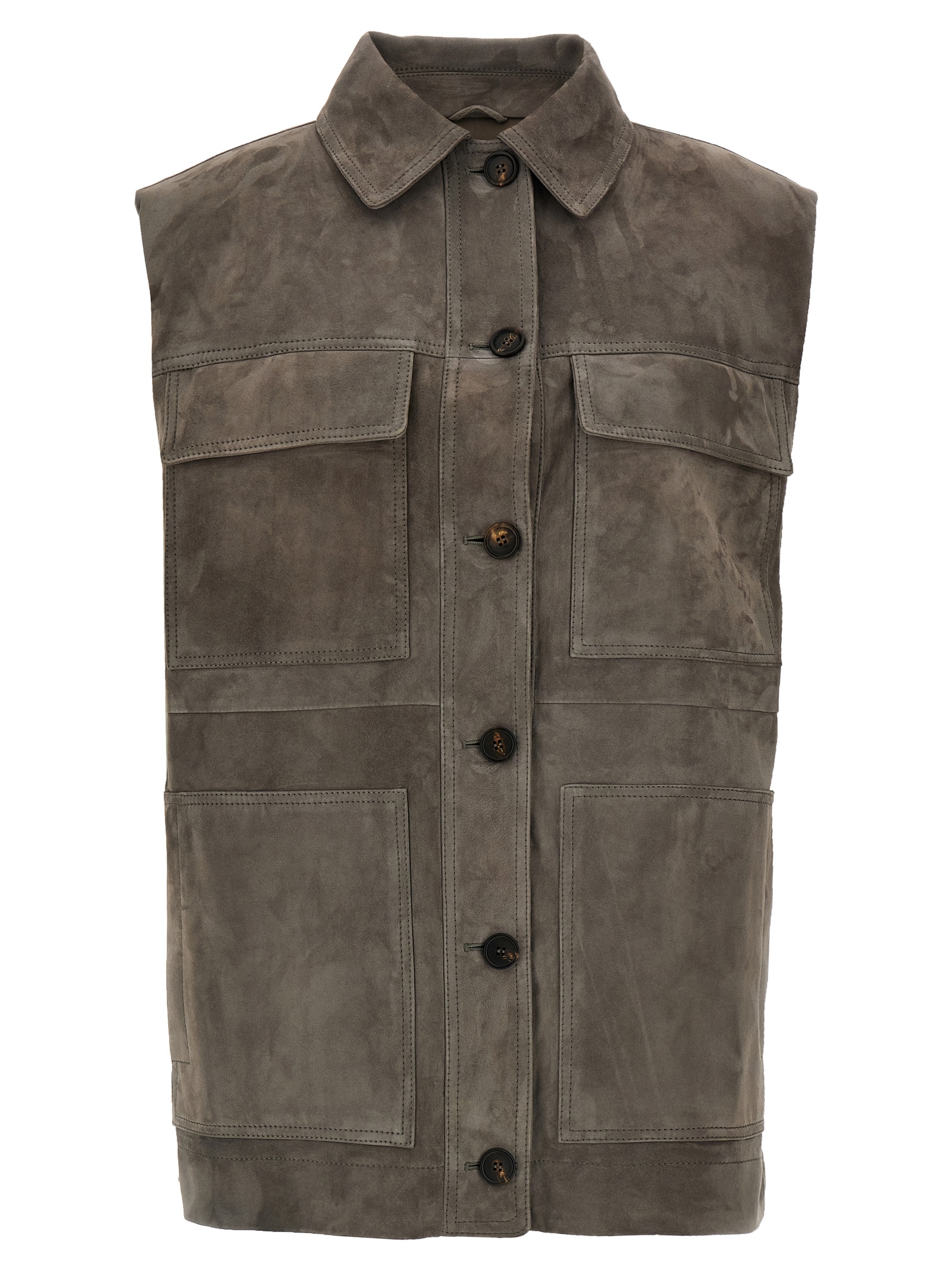 Couture suede vest
