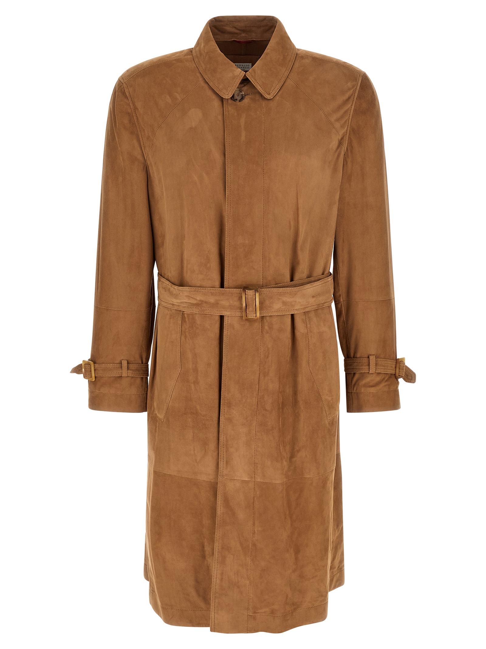 Suede trench coat