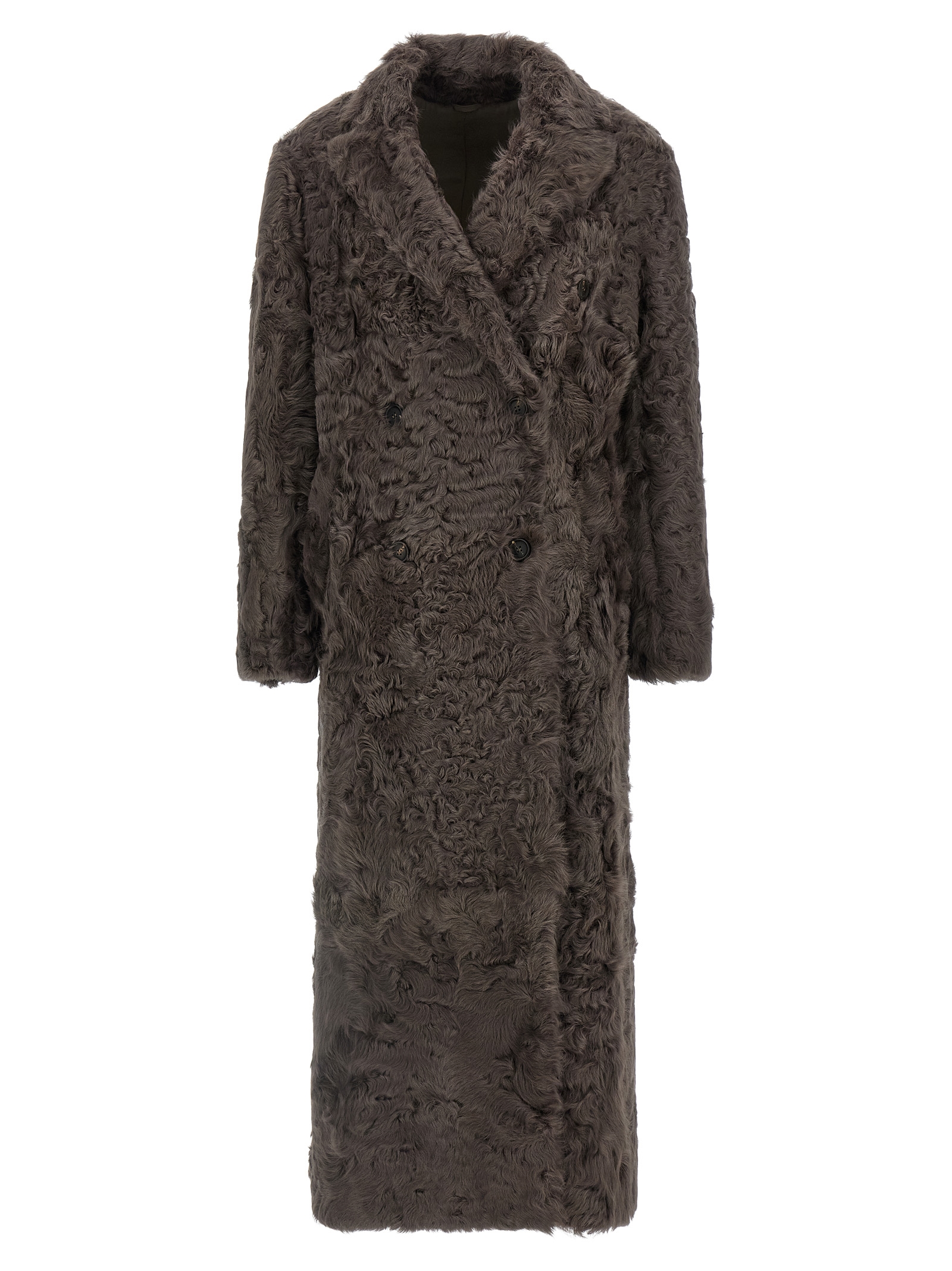 Wavy shearling coat