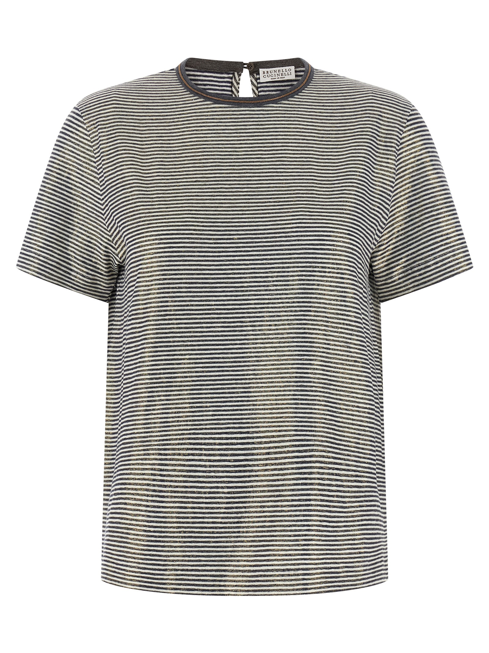 'Shiny Collar Detail' T-shirt