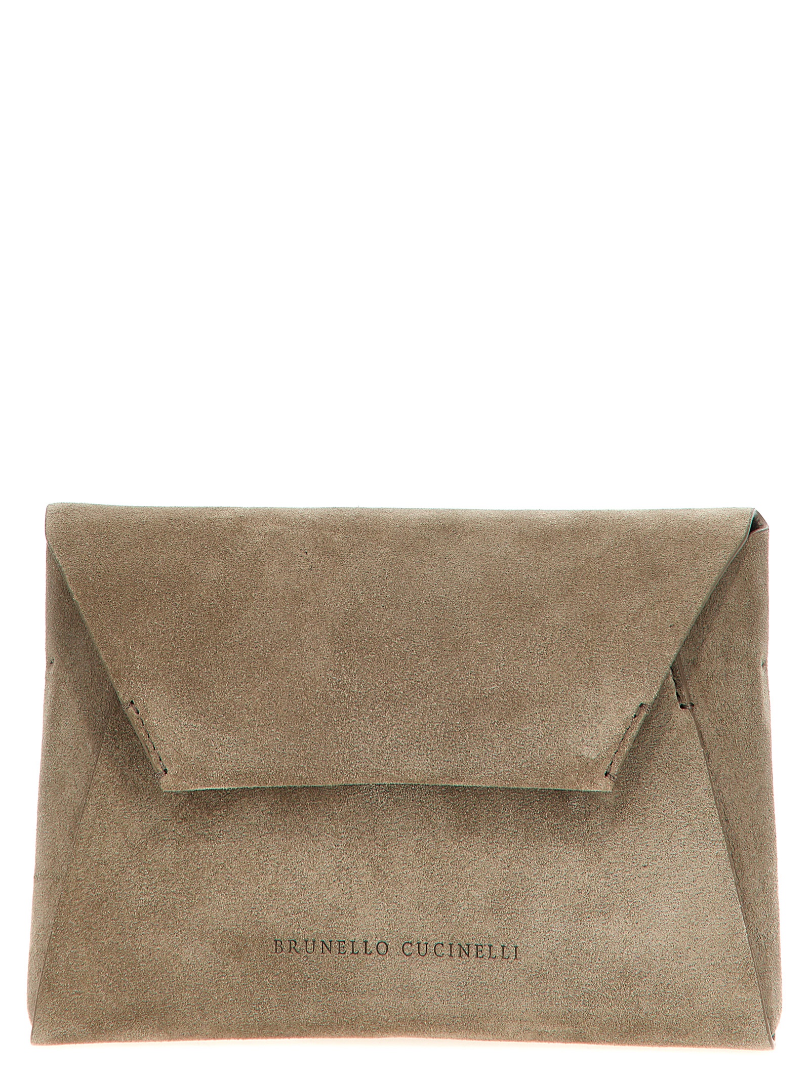 Monile suede clutch bag