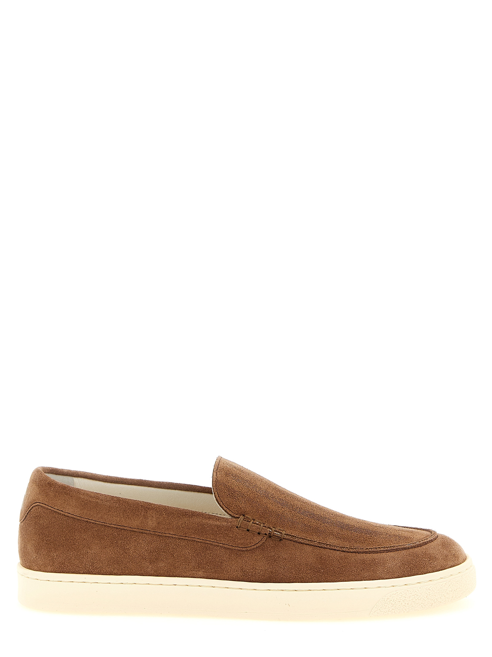 Suede chevron loafers