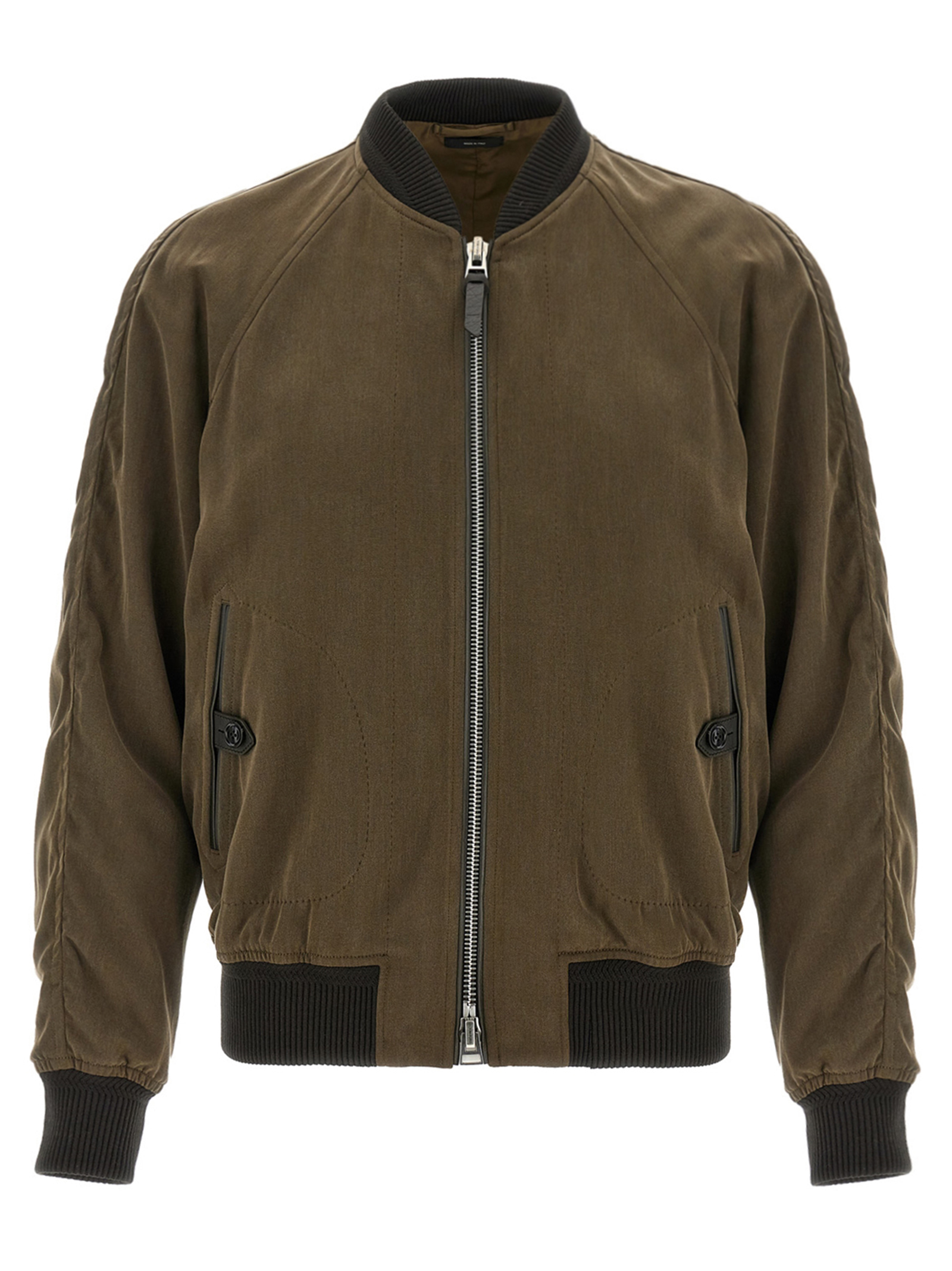 Gabardine fluid bomber jacket