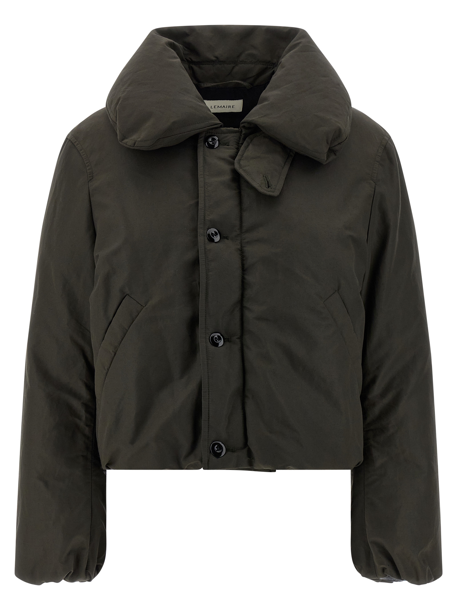 Bubble collar cropped down jacket