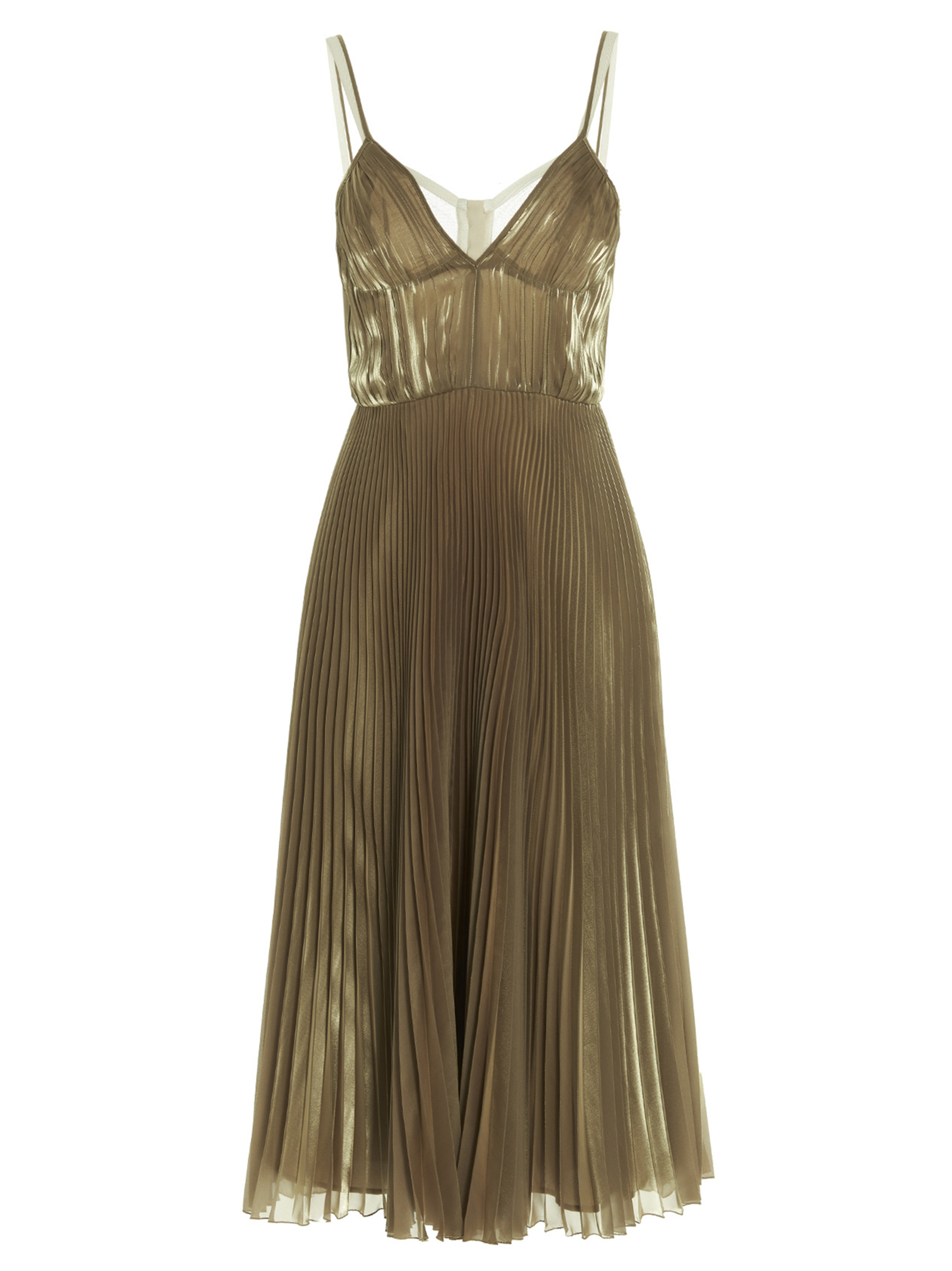 Pleated voile satin dress