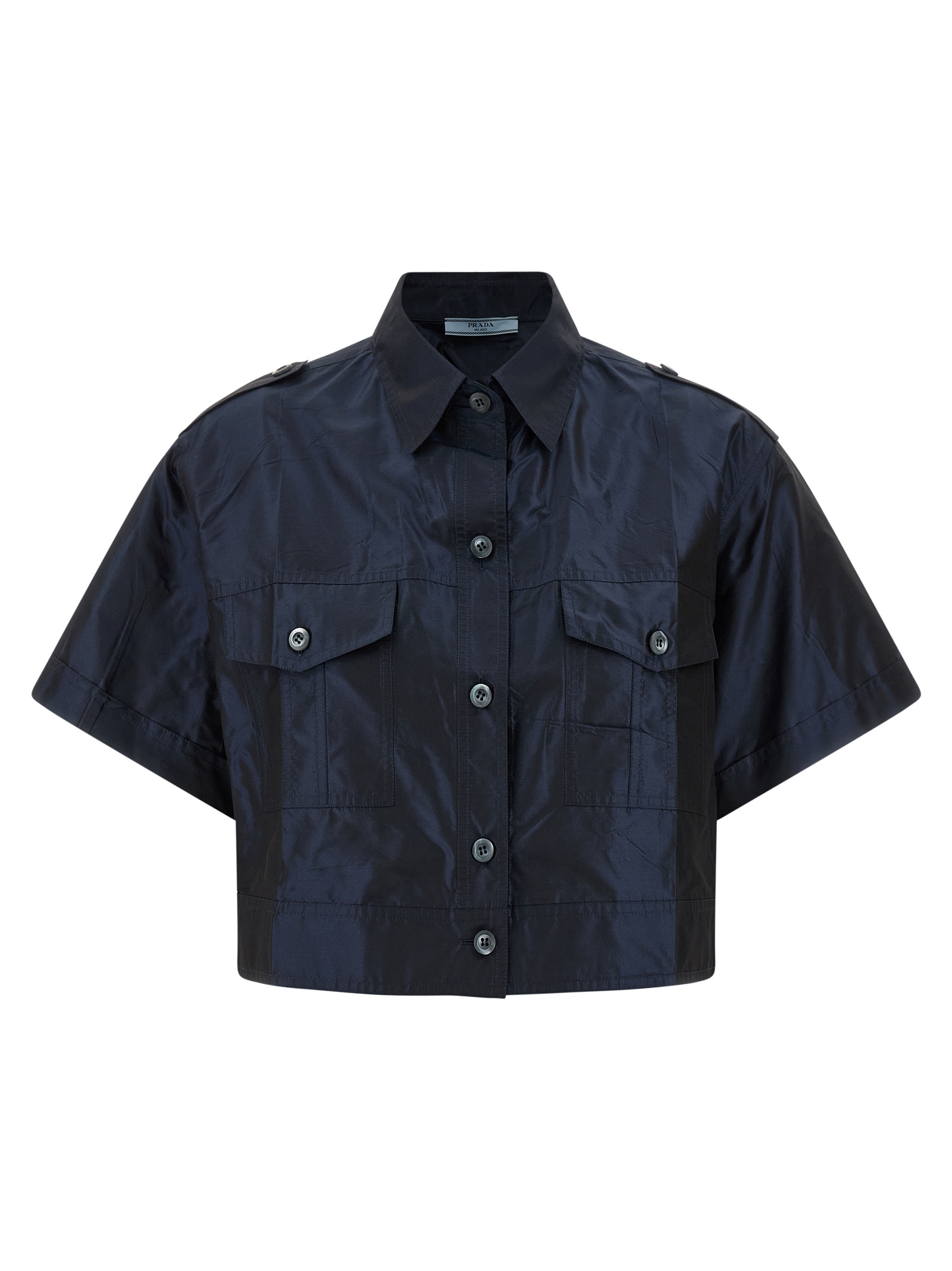 Cropped taffeta shirt