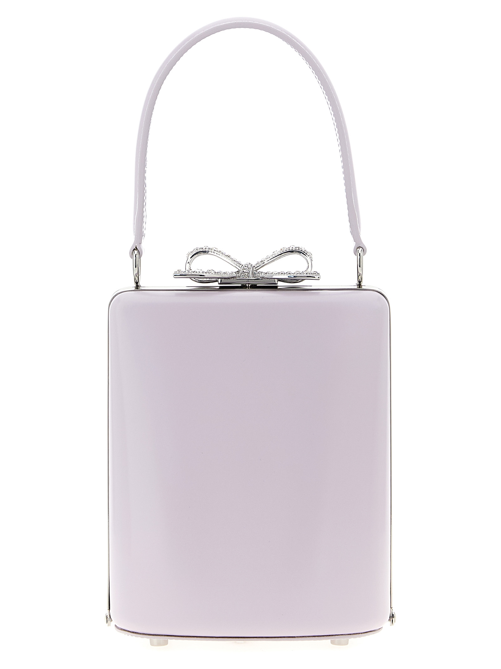 'Lilac leather mini bow' handbag