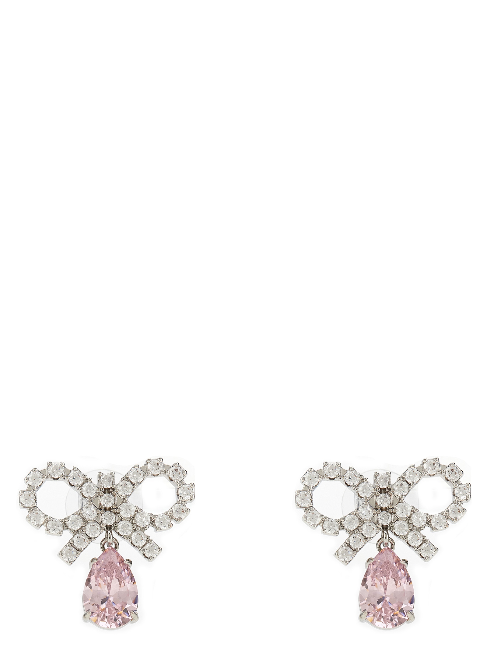 'Micro Bow Pink Droplet' earrings