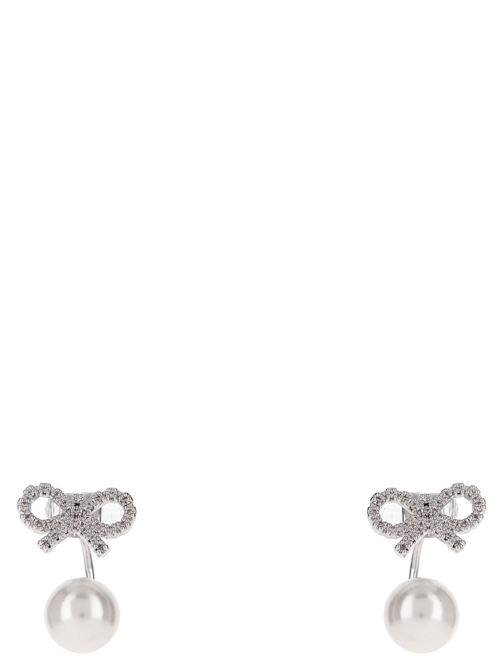 'Crystal Bow Pearl Jacket' earrings