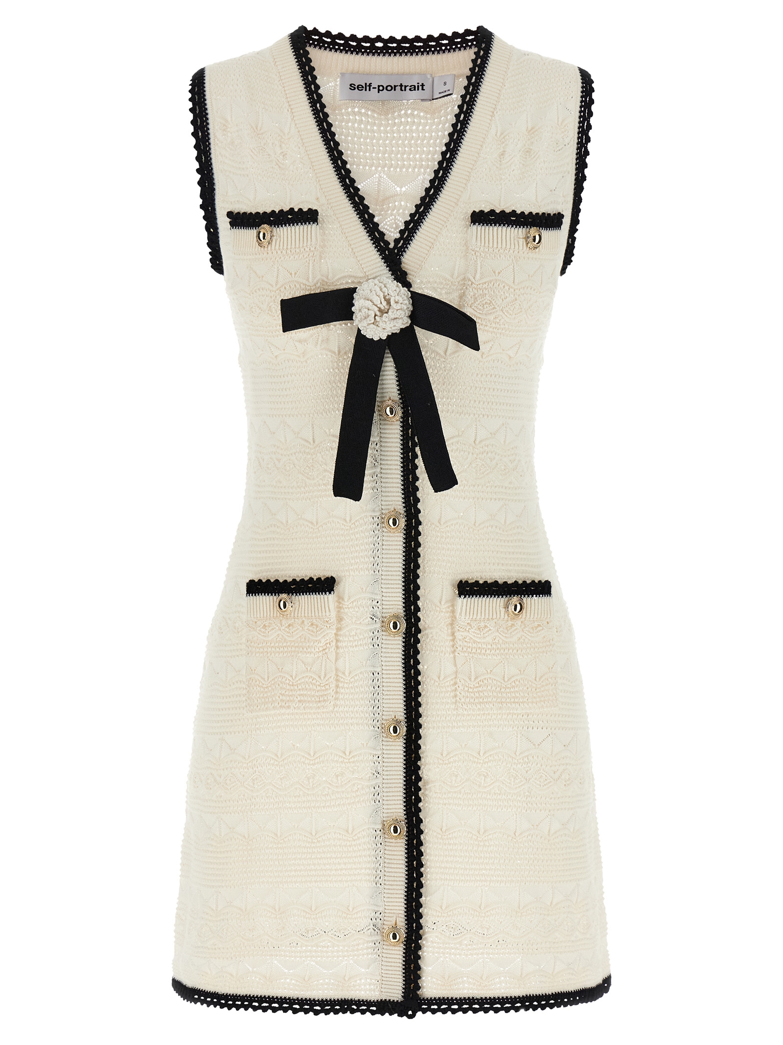 'White Pointelle Knit Mini' dress
