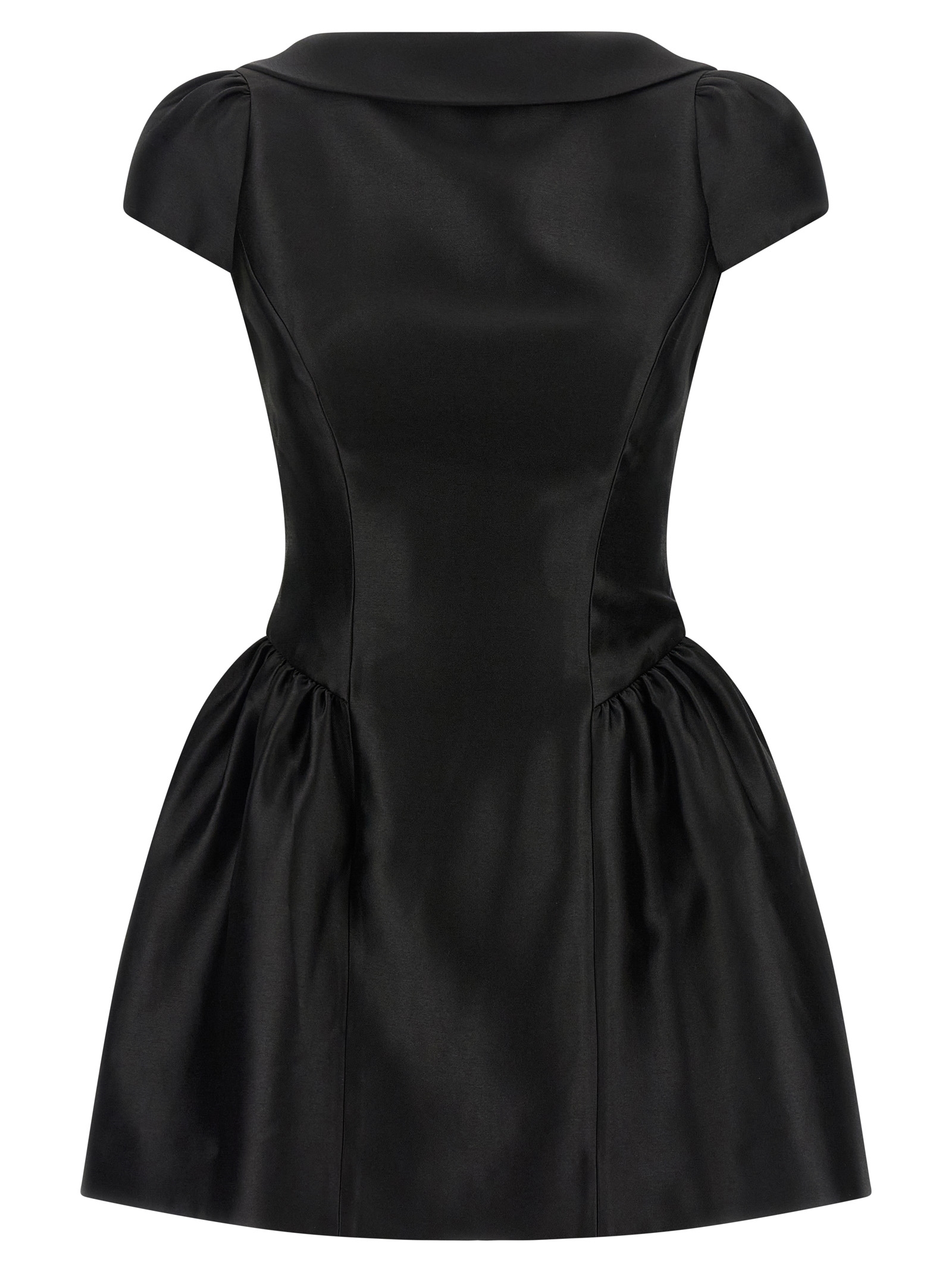 'Black Taffetà Collared Mini' dress