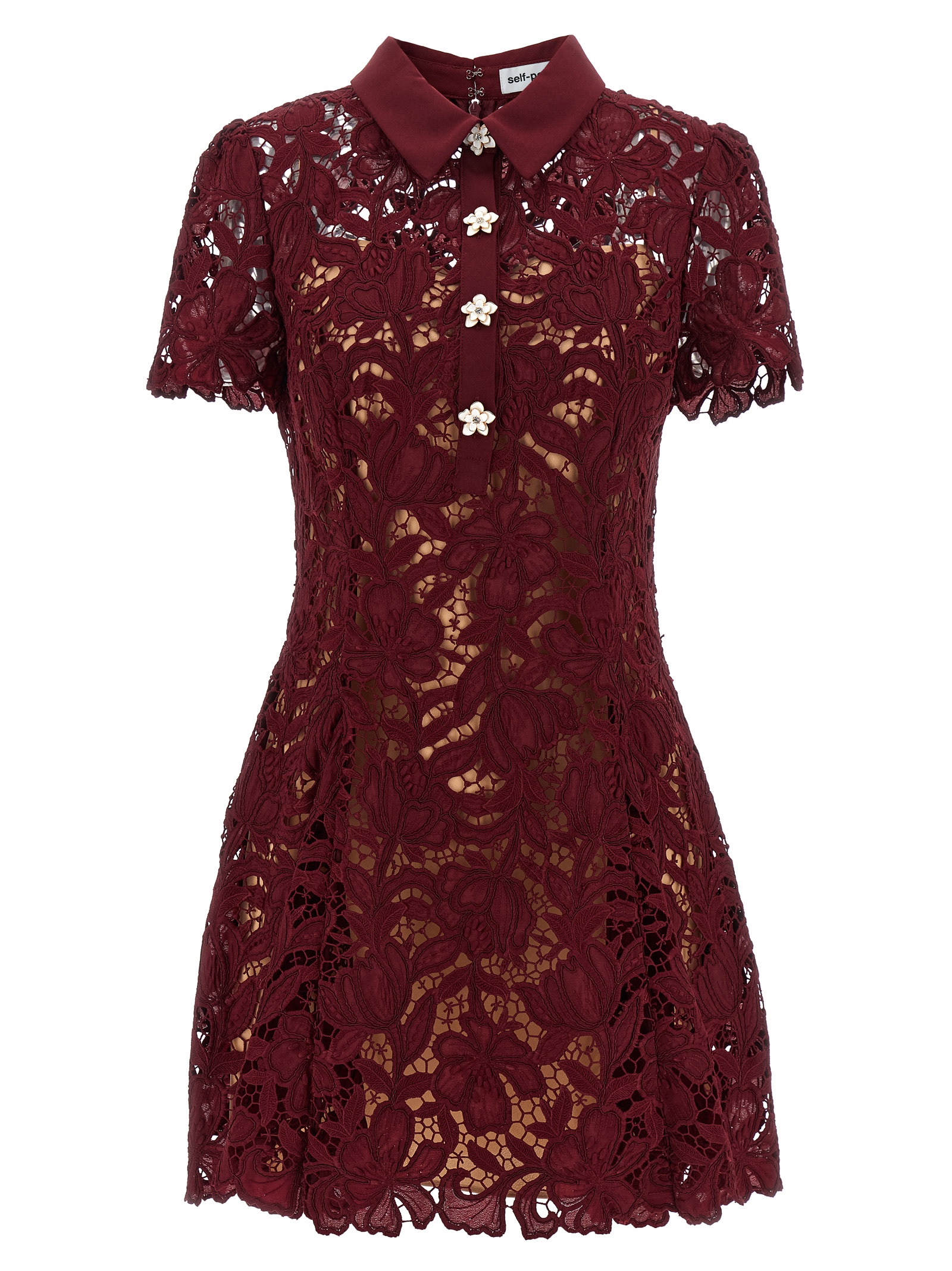 'Burgundy Lace Mini' dress