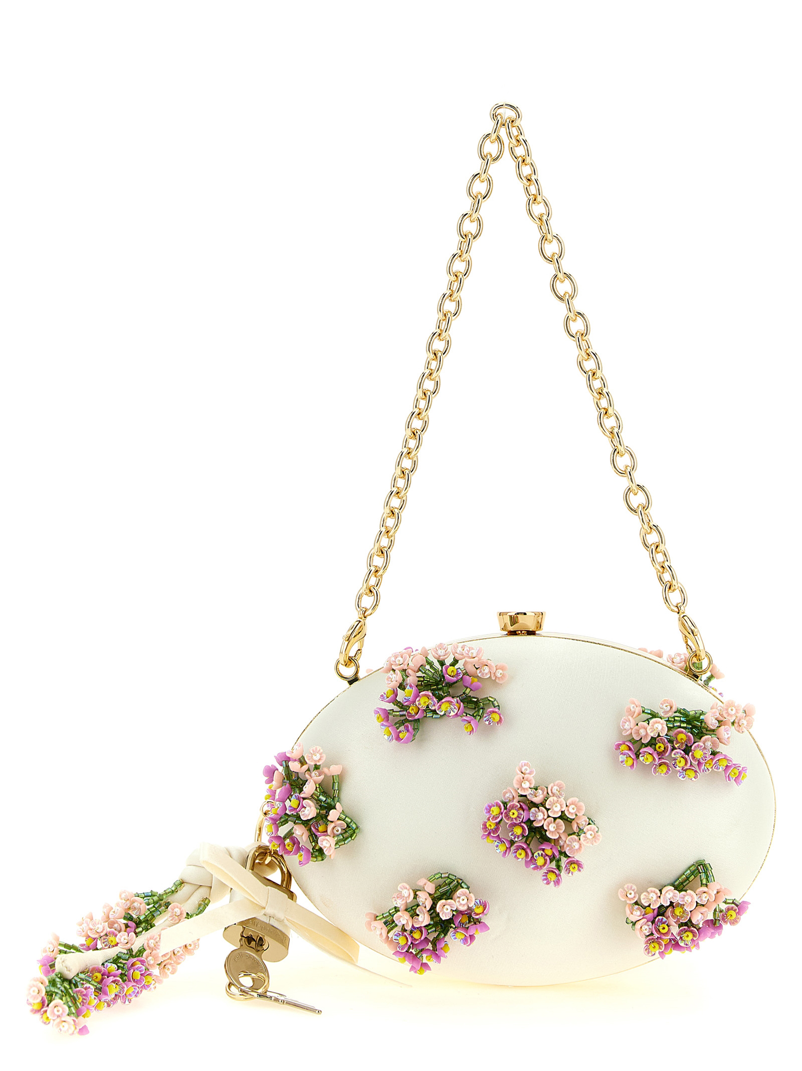 Floral decoration clutch bag