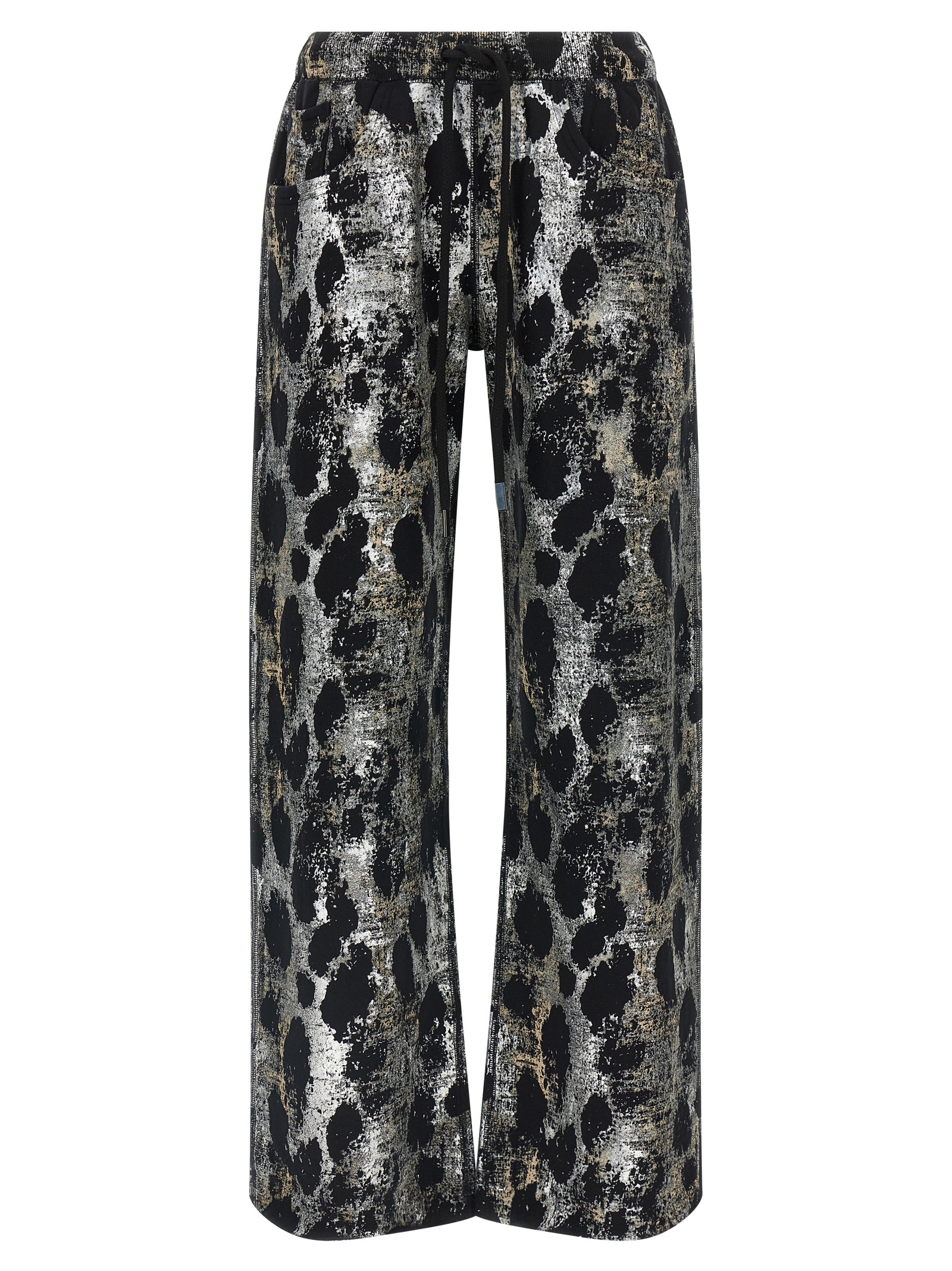 Metallized print joggers