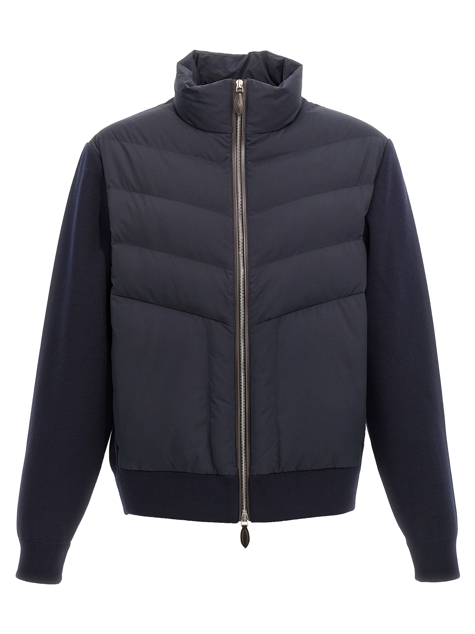 Two-material puffer jacket