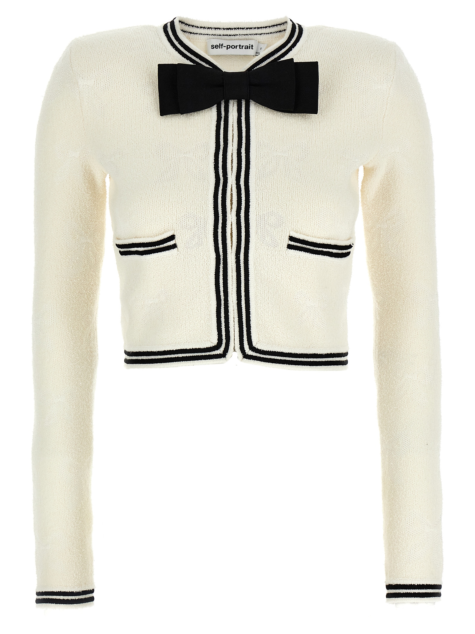 'Cream Bow Jacquard' cardigan