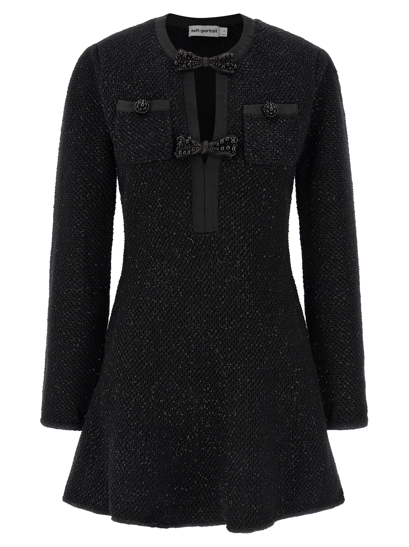 'Black Sequin Knit Mini' dress