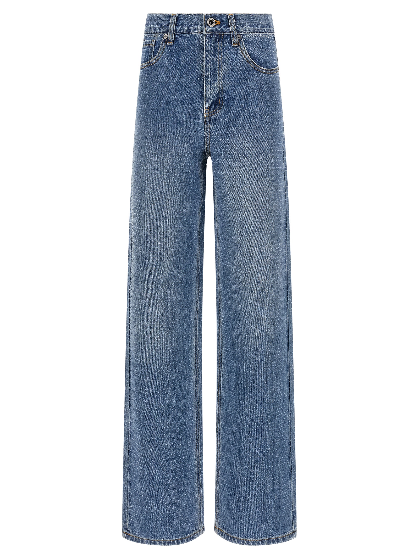 'Rhinestone Denim Straight Leg' jeans